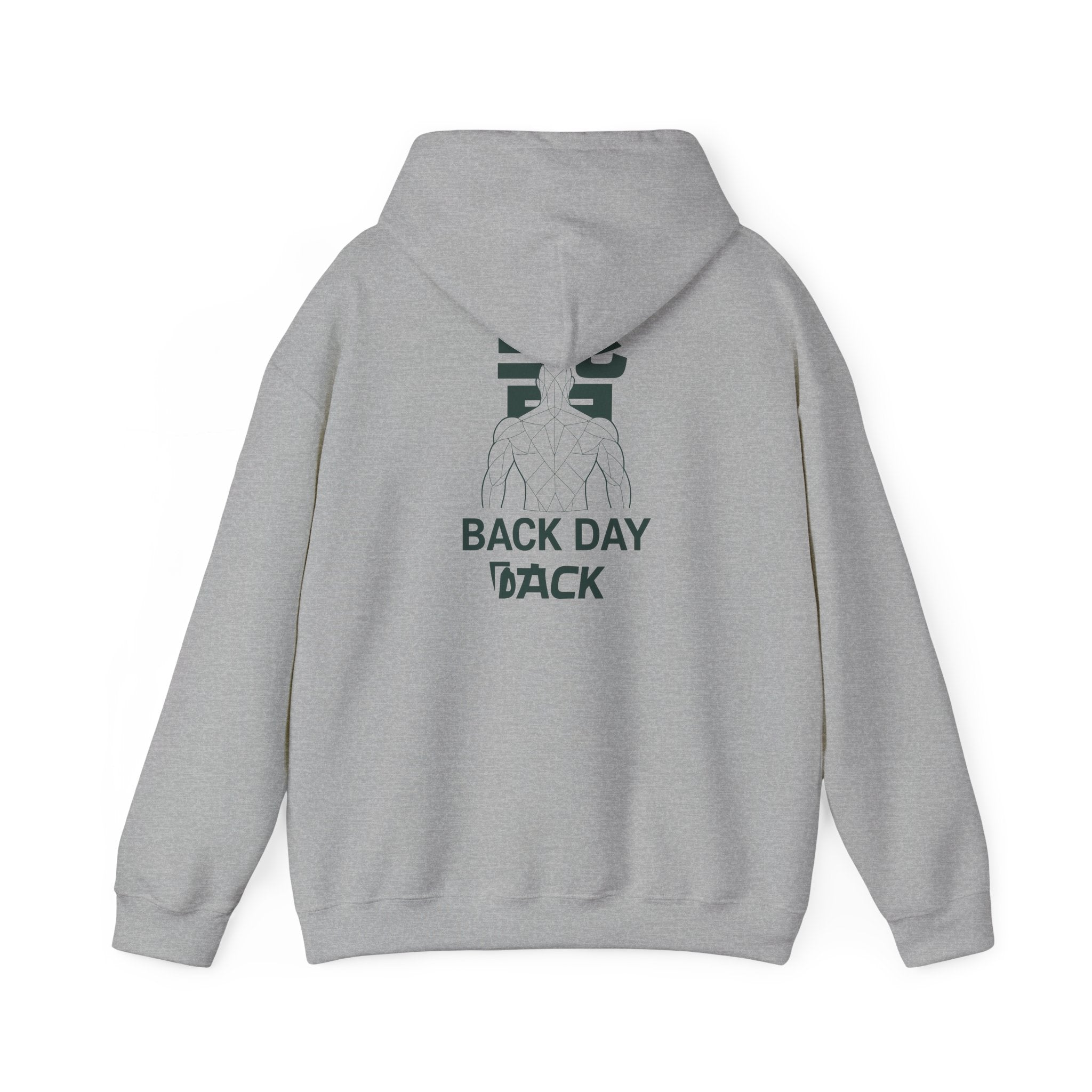 Back Day Attack Geometric Muscle Anatomy Hoodie — "北" Back Training Motivation Green