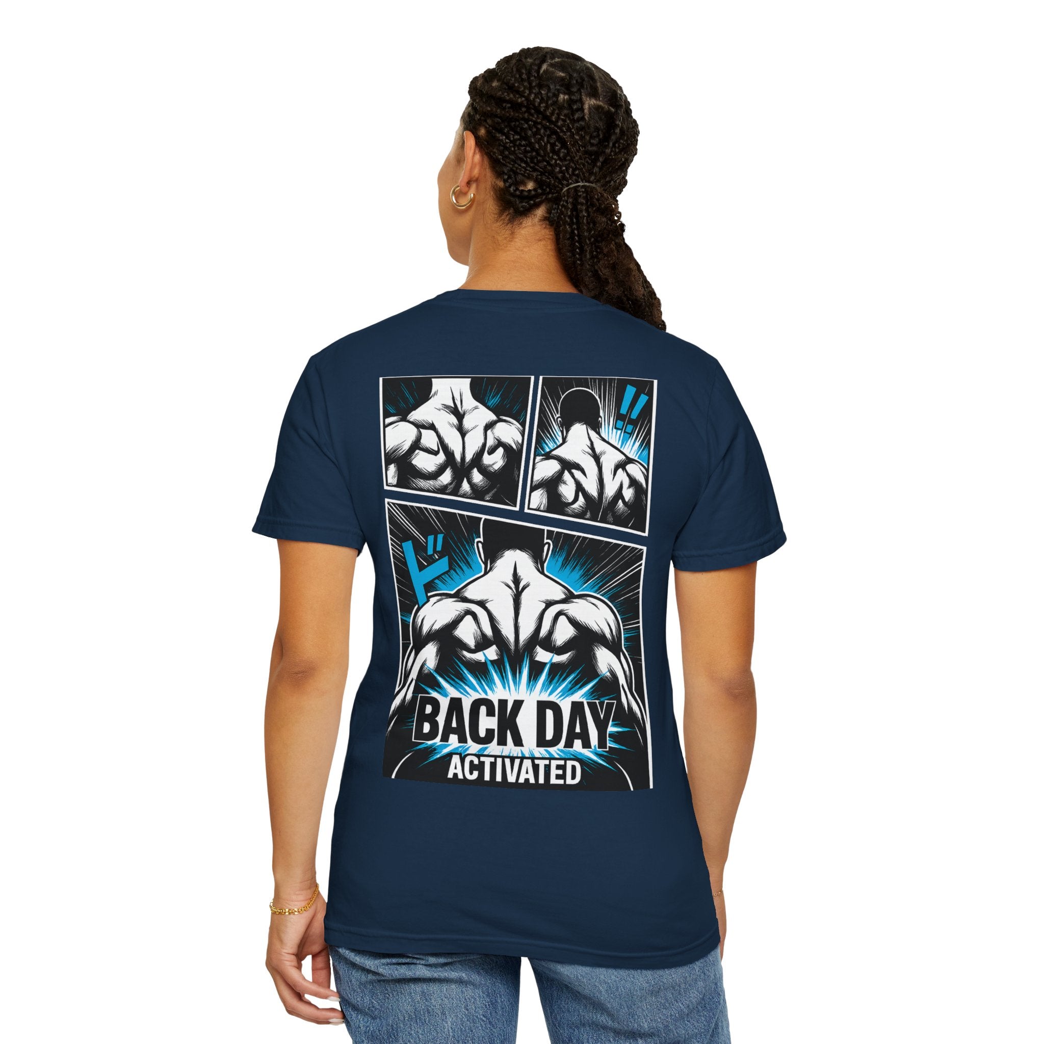 Back Day Activated Comic Gym T-Shirt — Workout Motivation for Bodybuilders