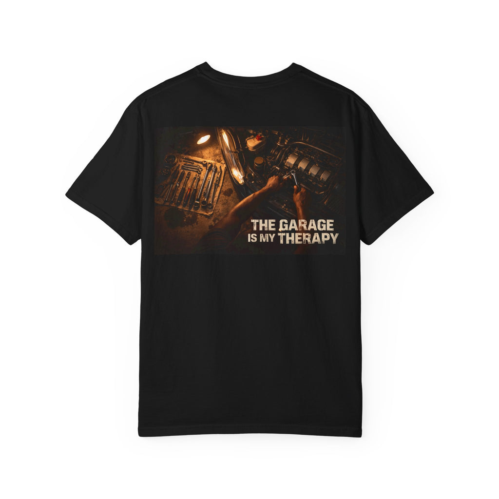 The Garage Is My Therapy T-Shirt - Mechanic Car Enthusiast Gift Version 1