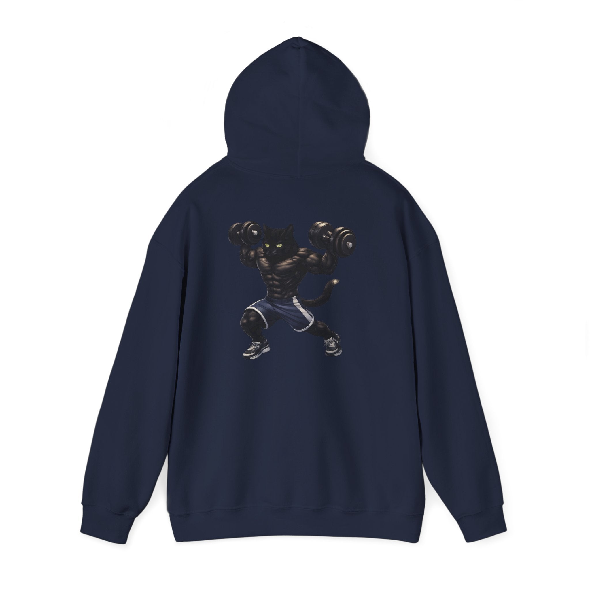 Gym Cat Hoodie — Funny Weightlifting & Workout Hoodie | Fitness Lover Gift