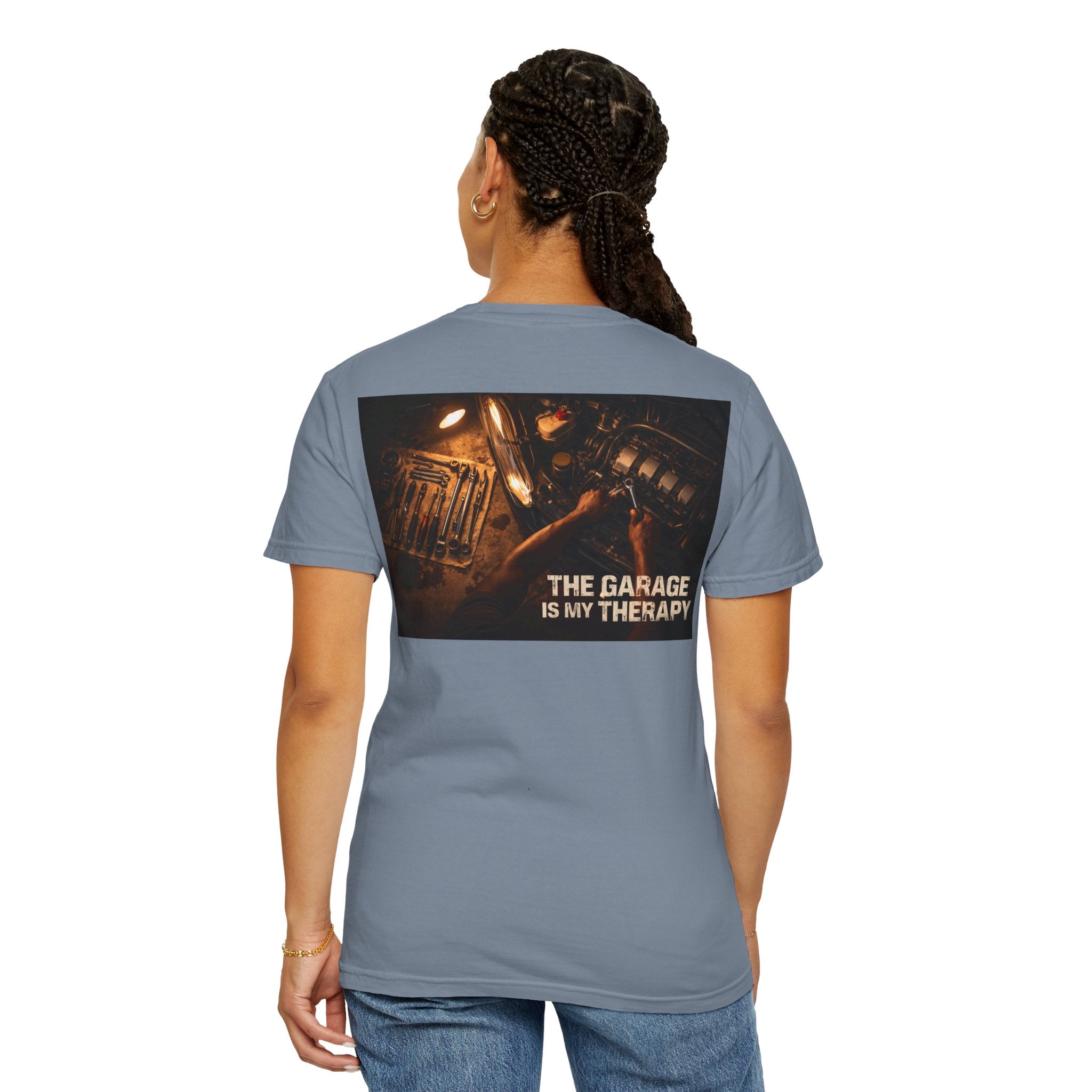 The Garage Is My Therapy T-Shirt - Mechanic Car Enthusiast Gift Version 1