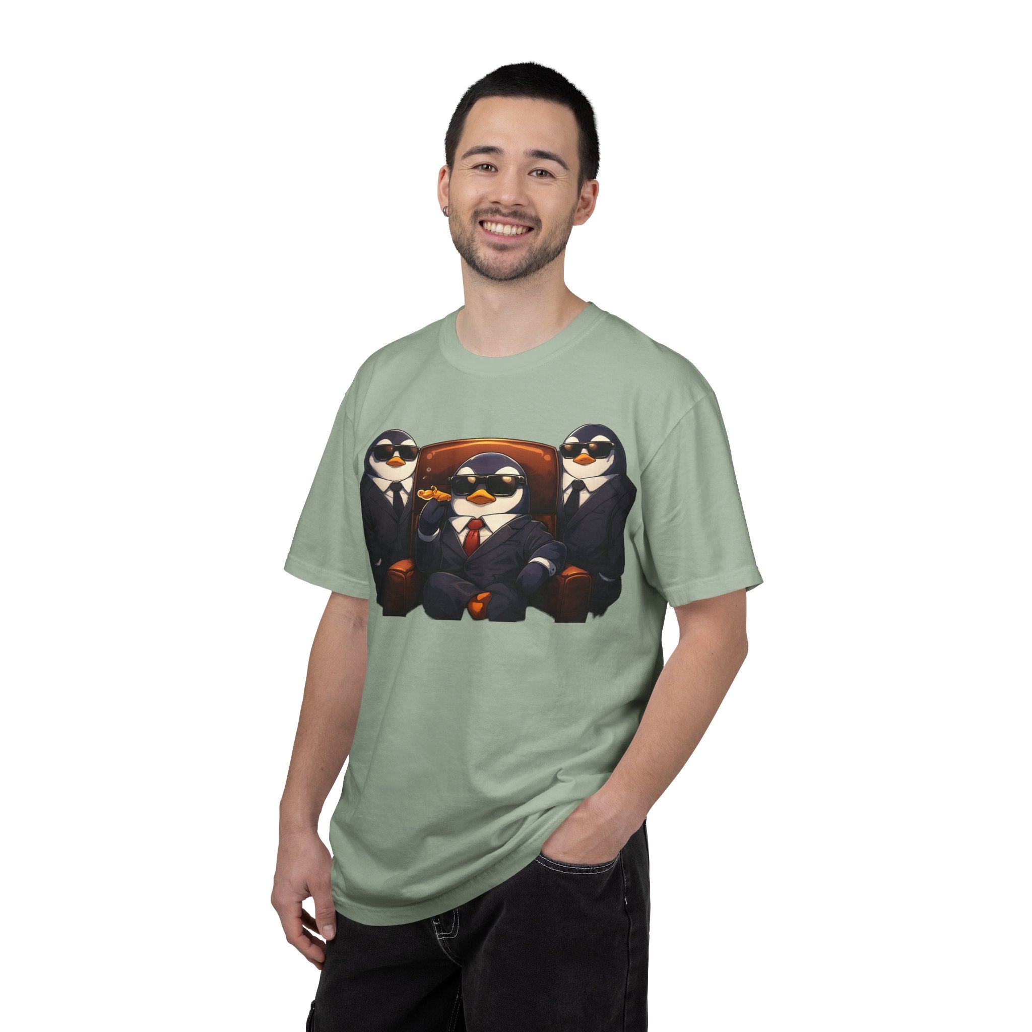 Penguin Mafia Boss T-Shirt — Funny Godfather Penguins in Suits, Cigar & Bodyguards