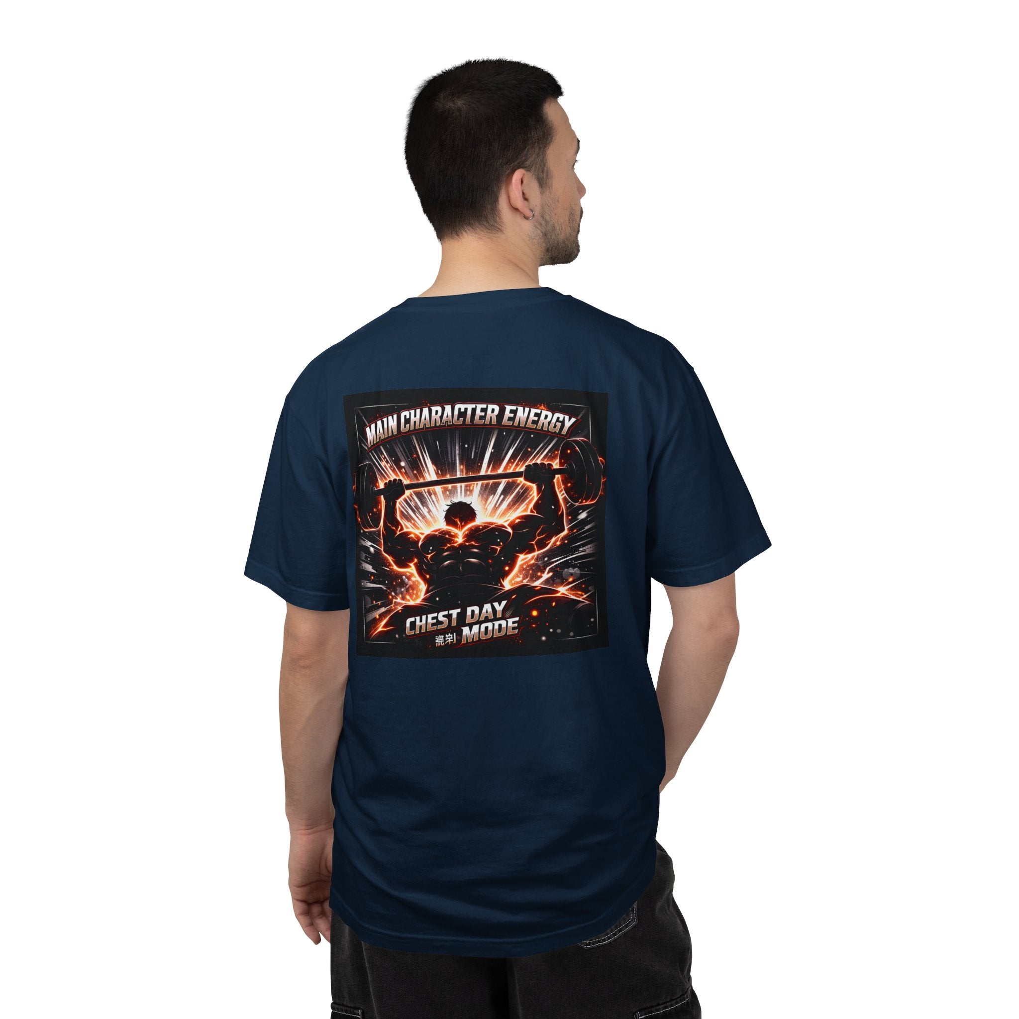 Main Character Energy Chest Day Men’s Shirt - Anime Gym Fitness Apparel