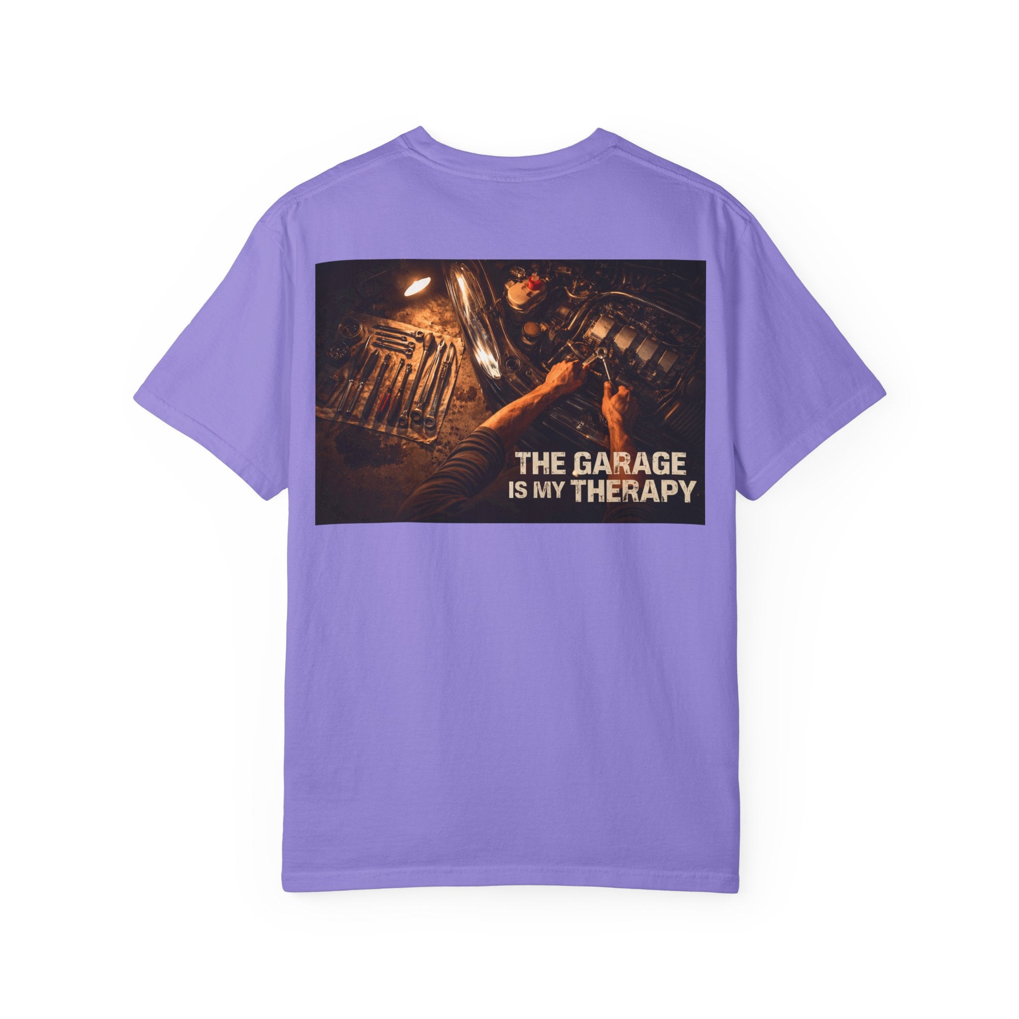 The Garage Is My Therapy T-Shirt - Mechanic Car Enthusiast Gift Version 2