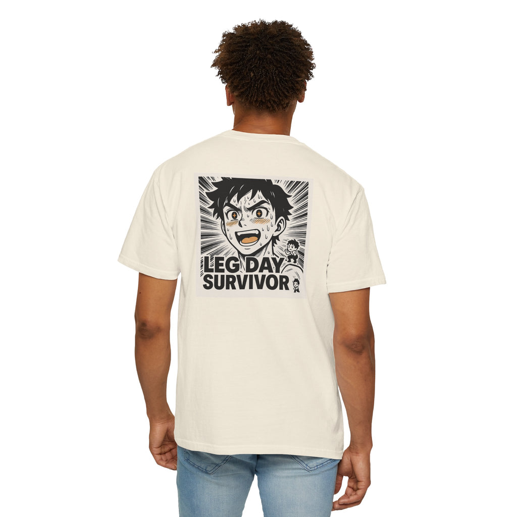 Leg Day Survivor Men’s Shirt - Funny Gym Workout Anime Fitness T-Shirt
