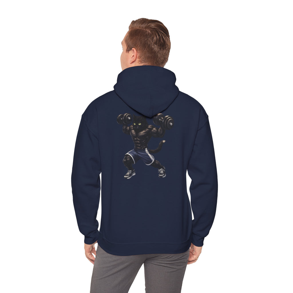 Gym Cat Hoodie — Funny Weightlifting & Workout Hoodie | Fitness Lover Gift