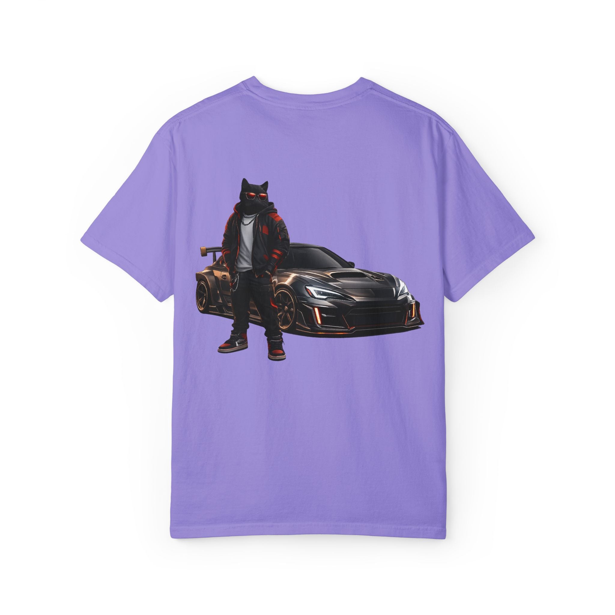 Cool Black Cat Streetwear Custom Widebody Sports Car JDM T-Shirt