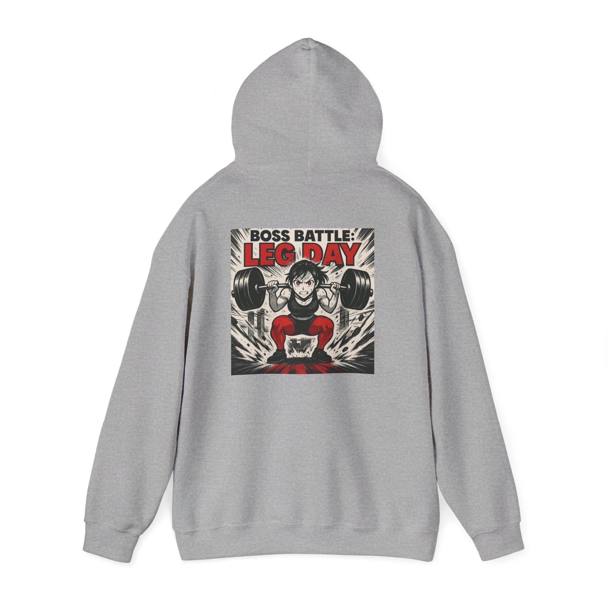 Boss Battle: Leg Day Hoodie — Anime Manga Female Lifter Gym Motivation