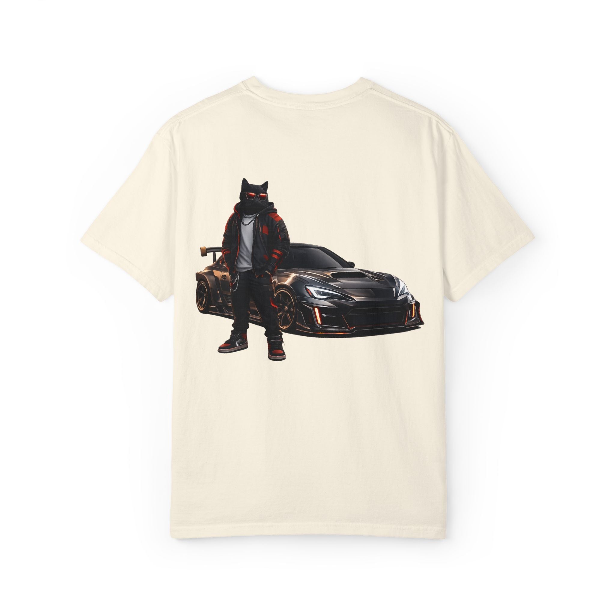Cool Black Cat Streetwear Custom Widebody Sports Car JDM T-Shirt