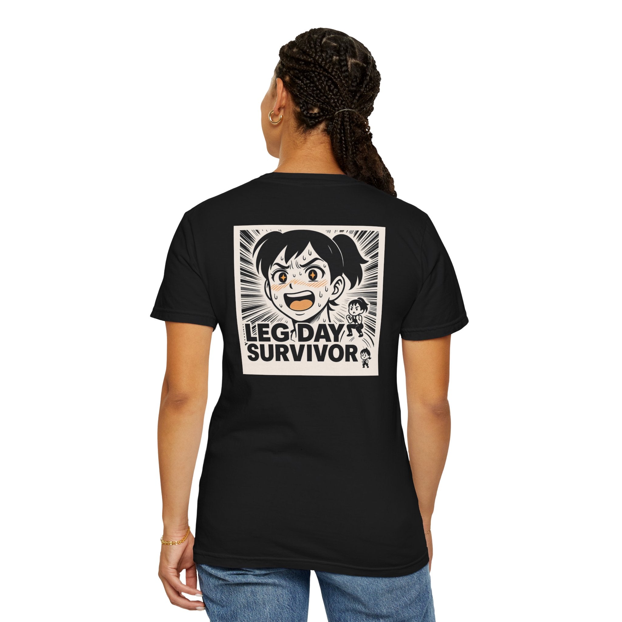 Leg Day Survivor Women’s Shirt - Funny Gym Workout Anime Fitness T-Shirt