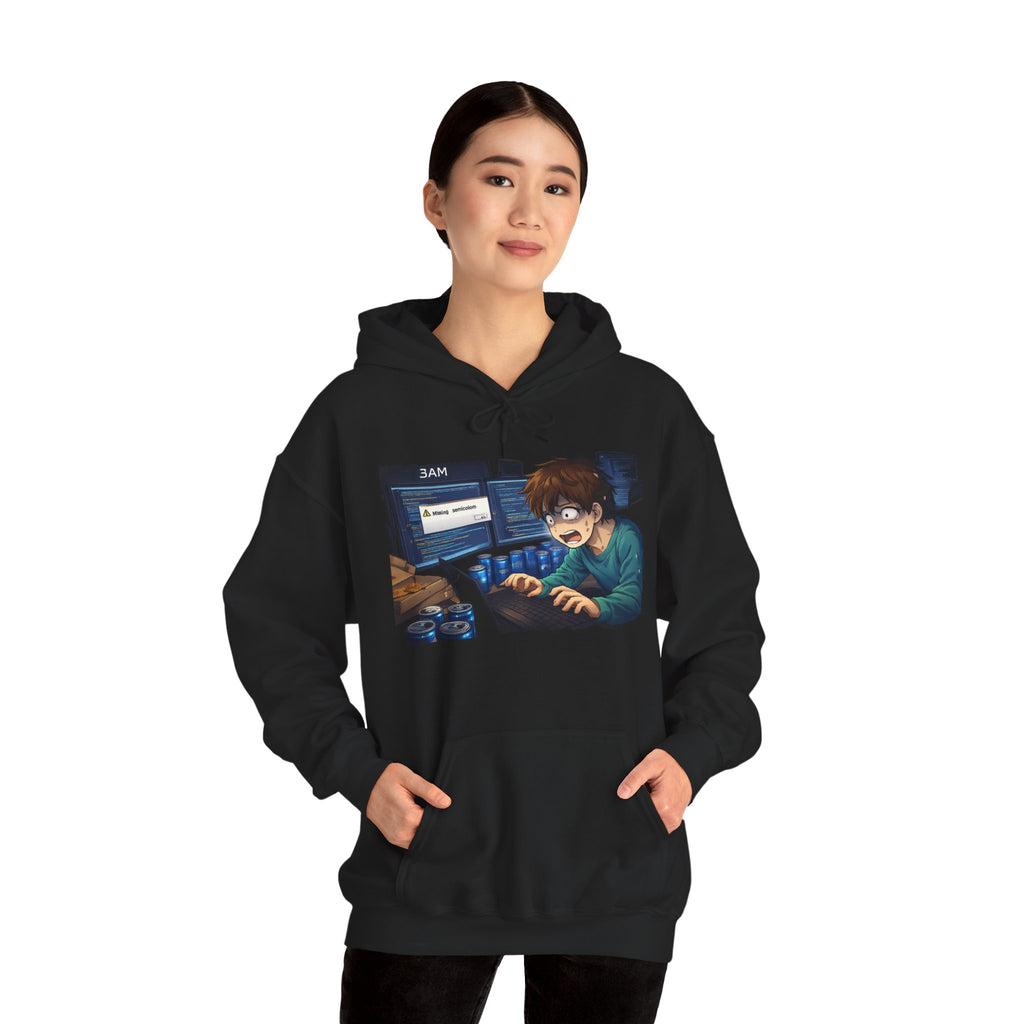 Missing Semicolon 3AM Programmer Hoodie - Developer Humor Gift
