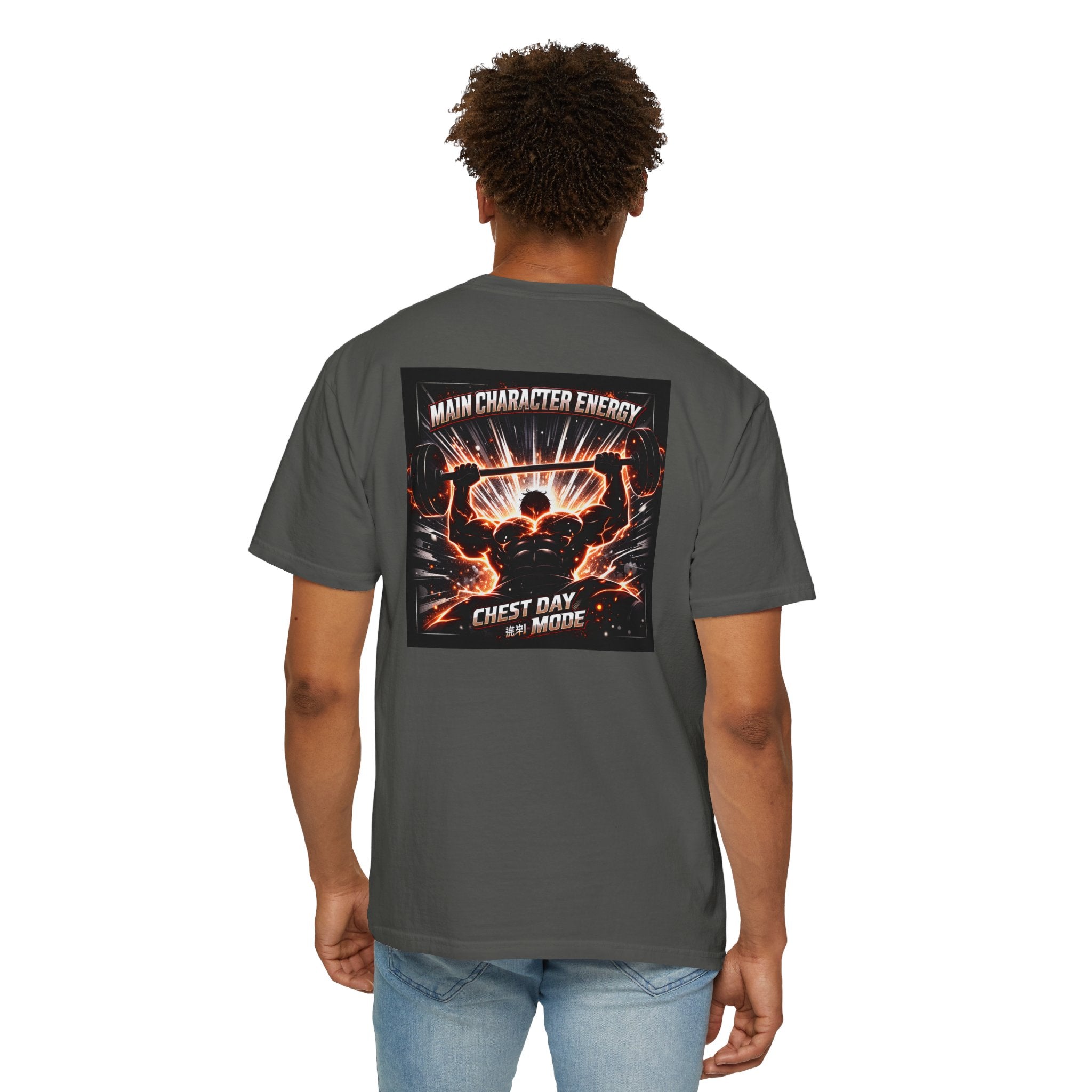 Main Character Energy Chest Day Men’s Shirt - Anime Gym Fitness Apparel