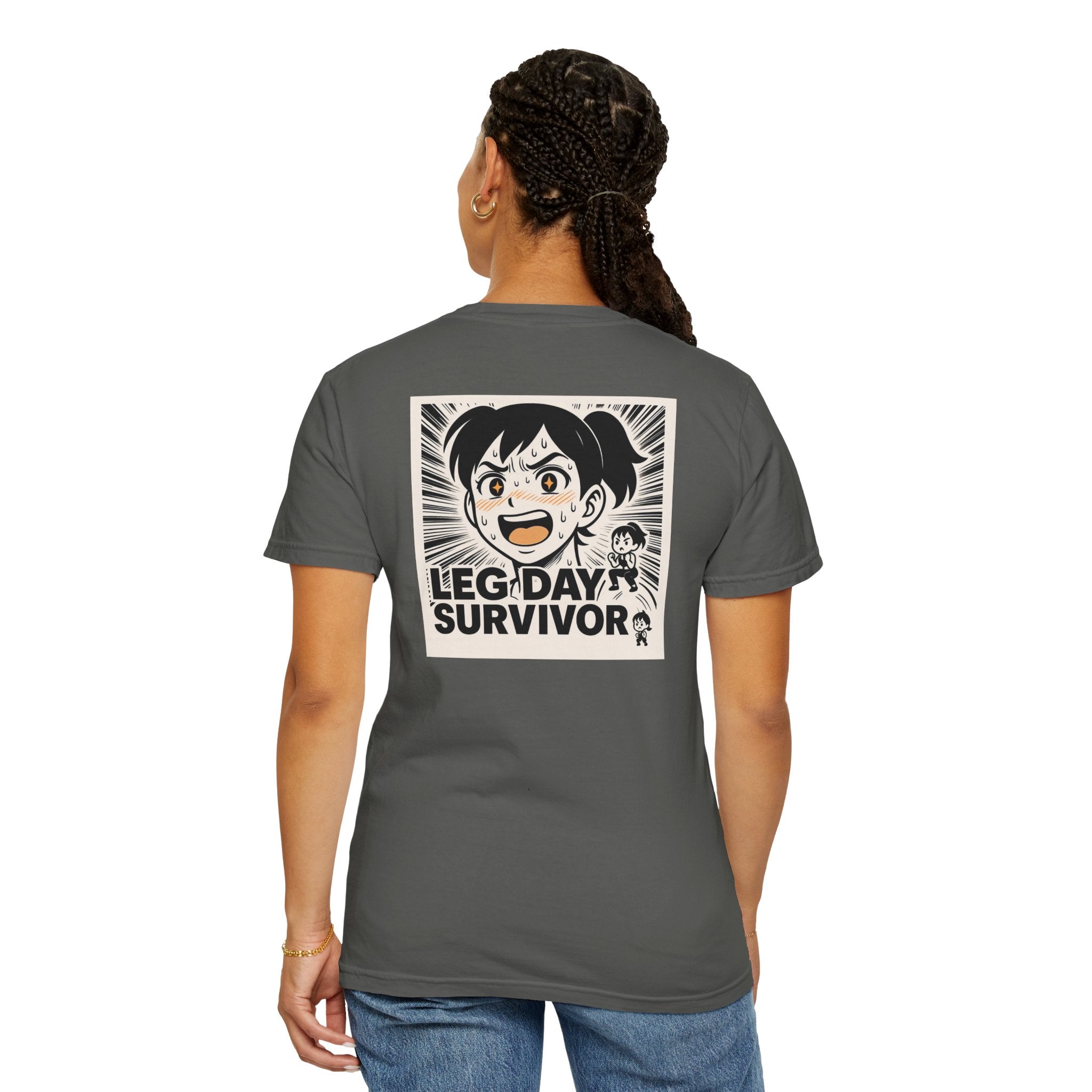 Leg Day Survivor Women’s Shirt - Funny Gym Workout Anime Fitness T-Shirt