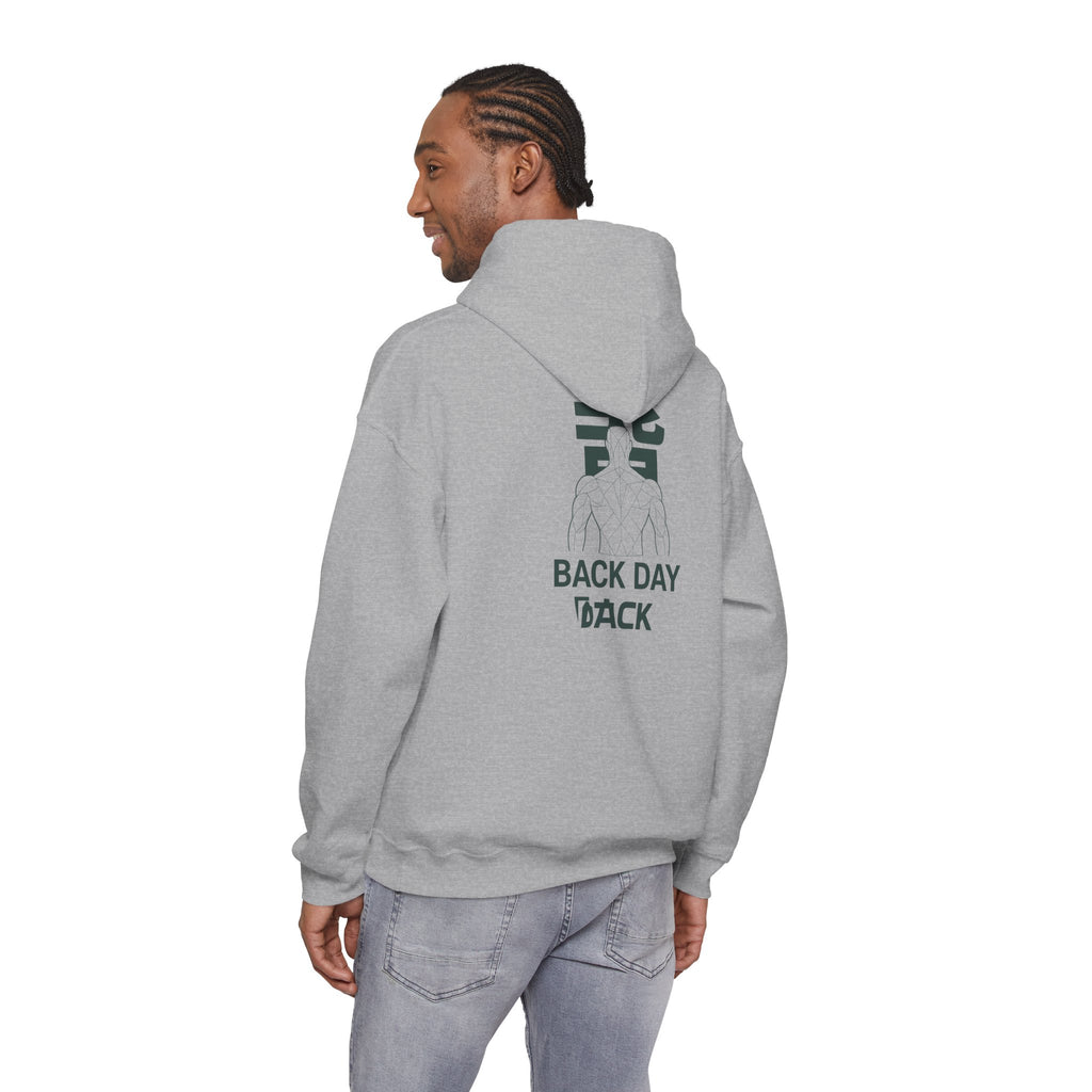 Back Day Attack Geometric Muscle Anatomy Hoodie — "北" Back Training Motivation Green