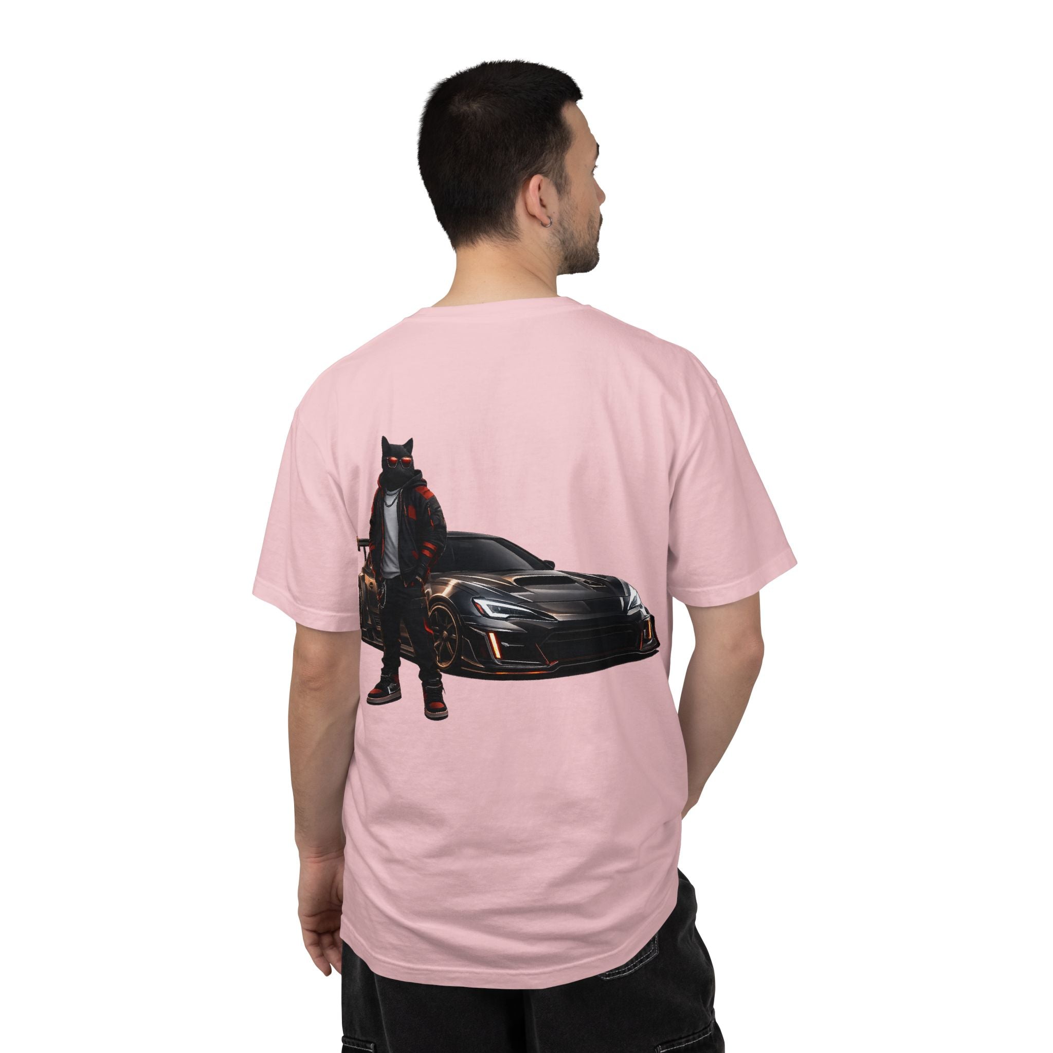 Cool Black Cat Streetwear Custom Widebody Sports Car JDM T-Shirt