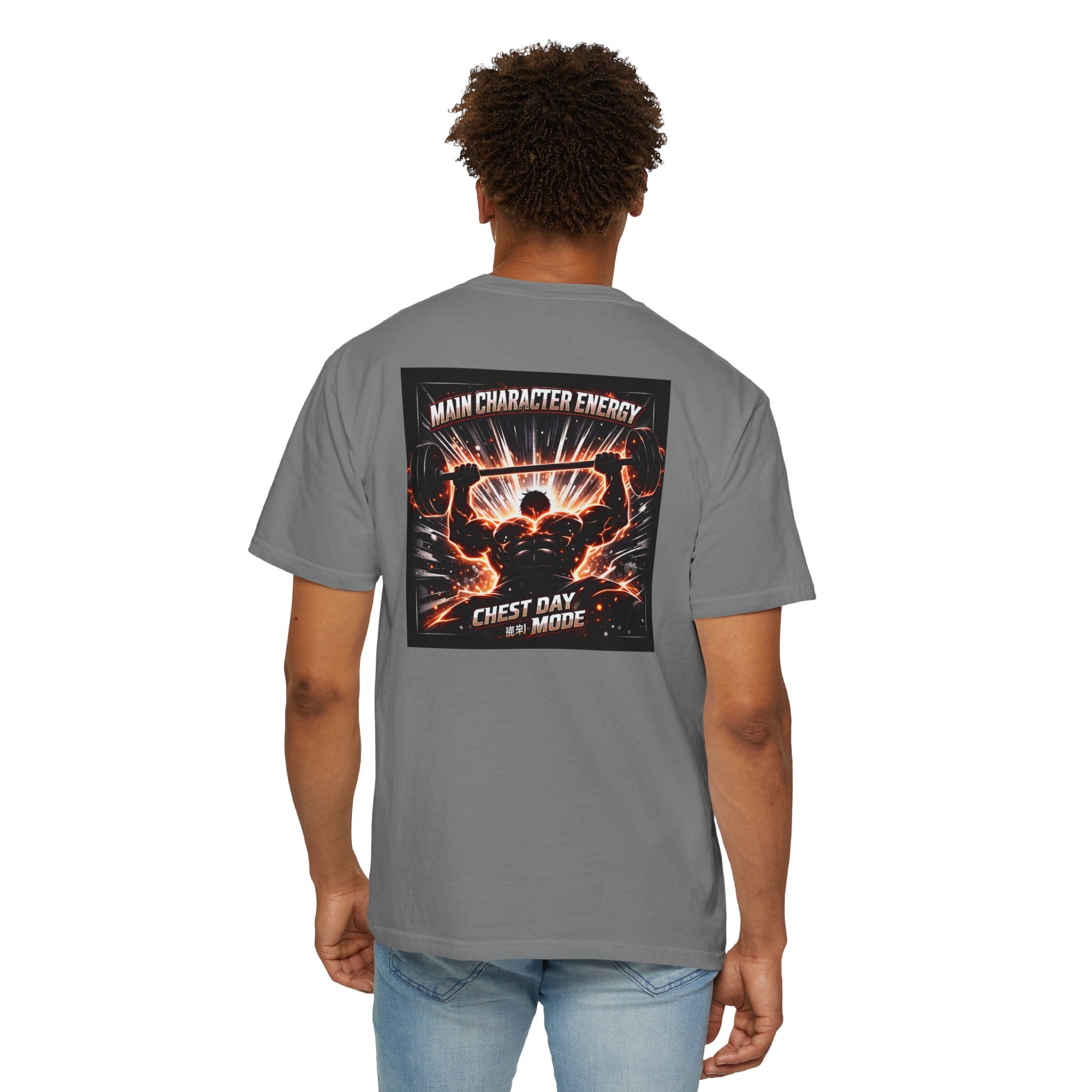Main Character Energy Chest Day Men’s Shirt - Anime Gym Fitness Apparel
