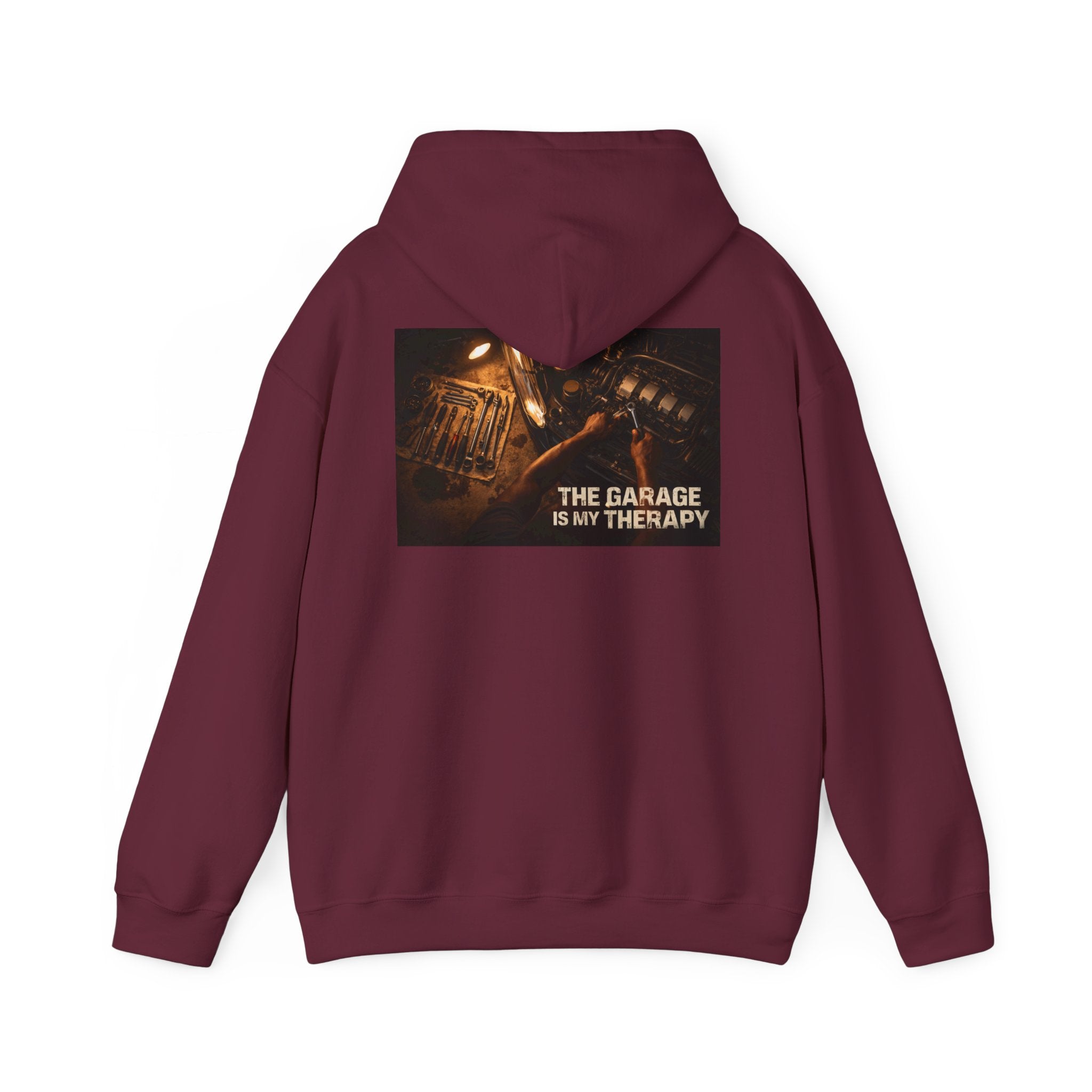 The Garage Is My Therapy Hoodie - Mechanic Car Enthusiast Gift Version 1