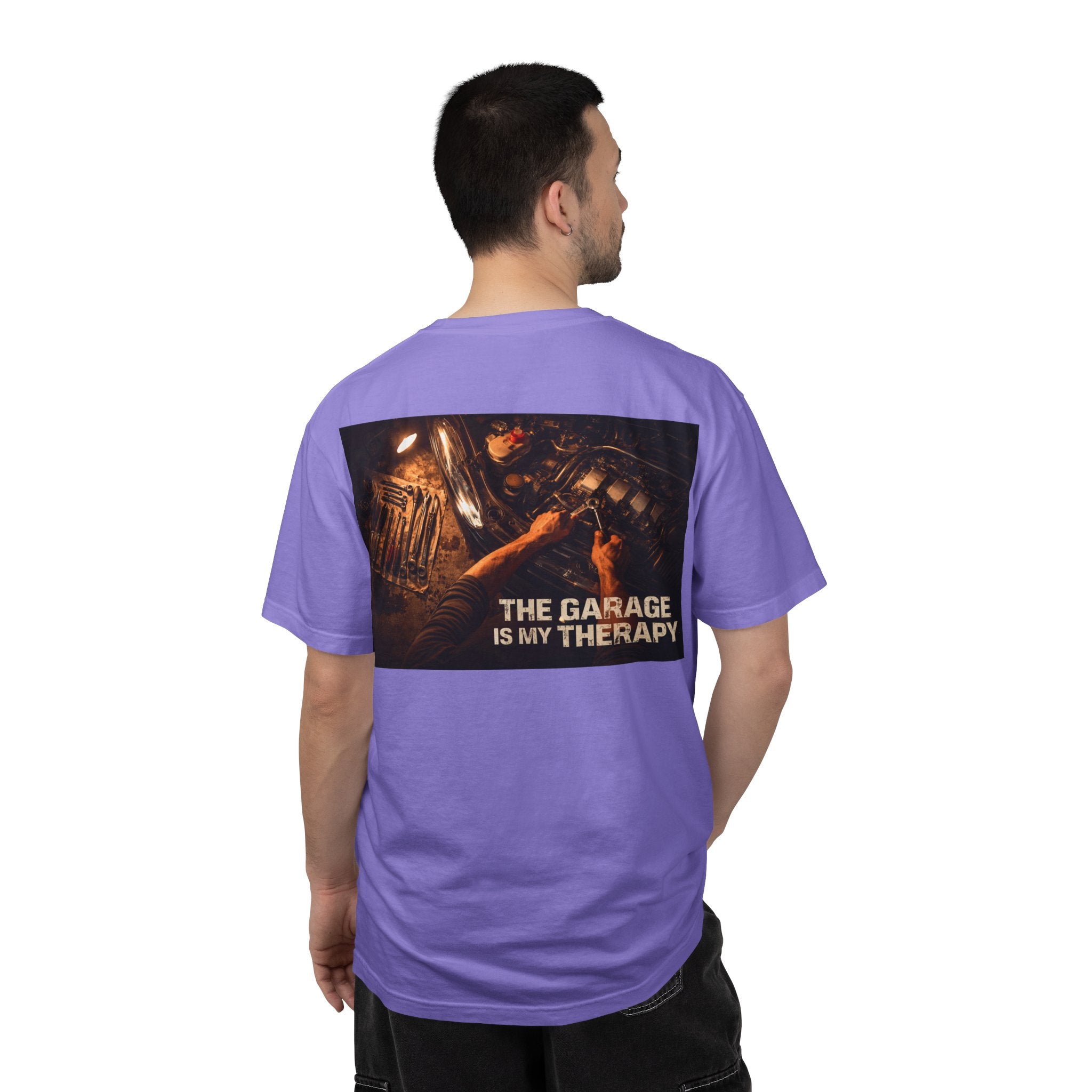 The Garage Is My Therapy T-Shirt - Mechanic Car Enthusiast Gift Version 2