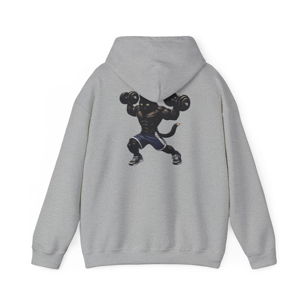 Gym Cat Hoodie — Funny Weightlifting & Workout Hoodie | Fitness Lover Gift