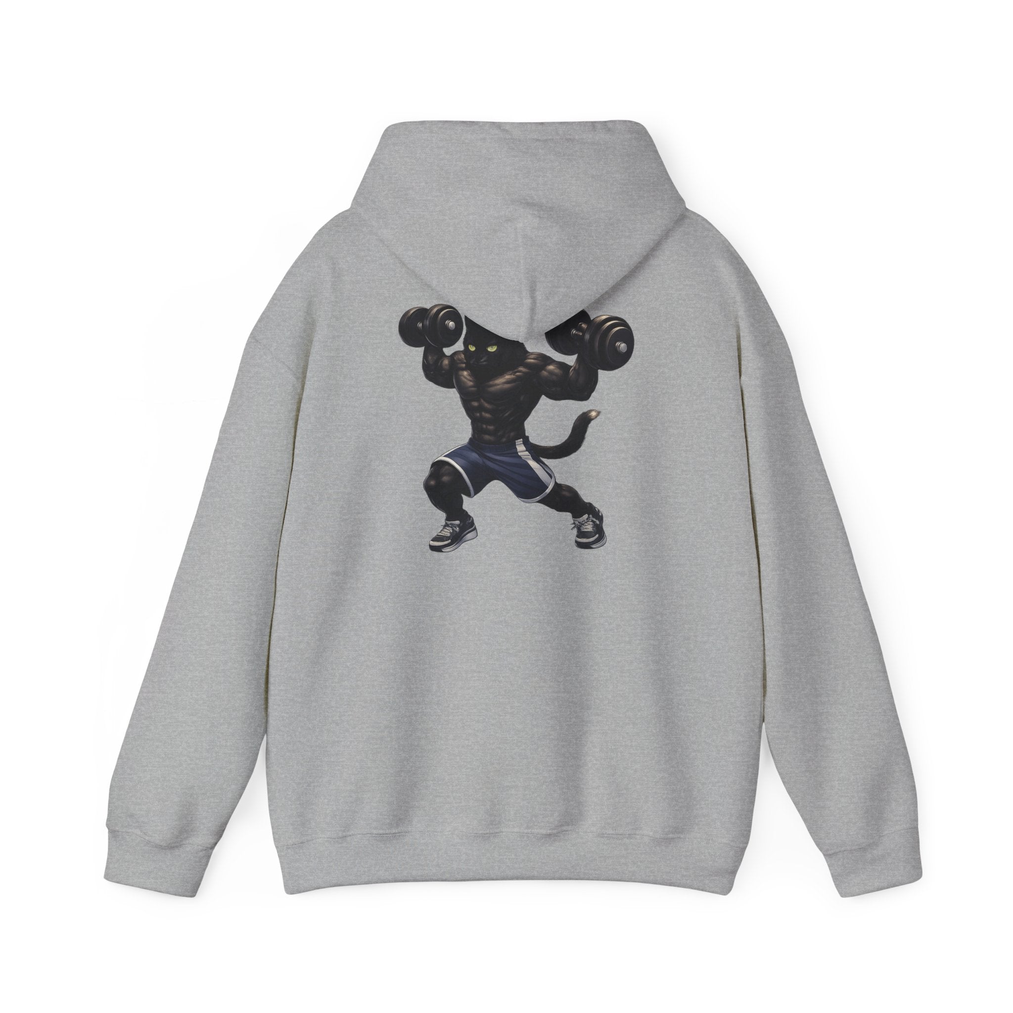 Gym Cat Hoodie — Funny Weightlifting & Workout Hoodie | Fitness Lover Gift