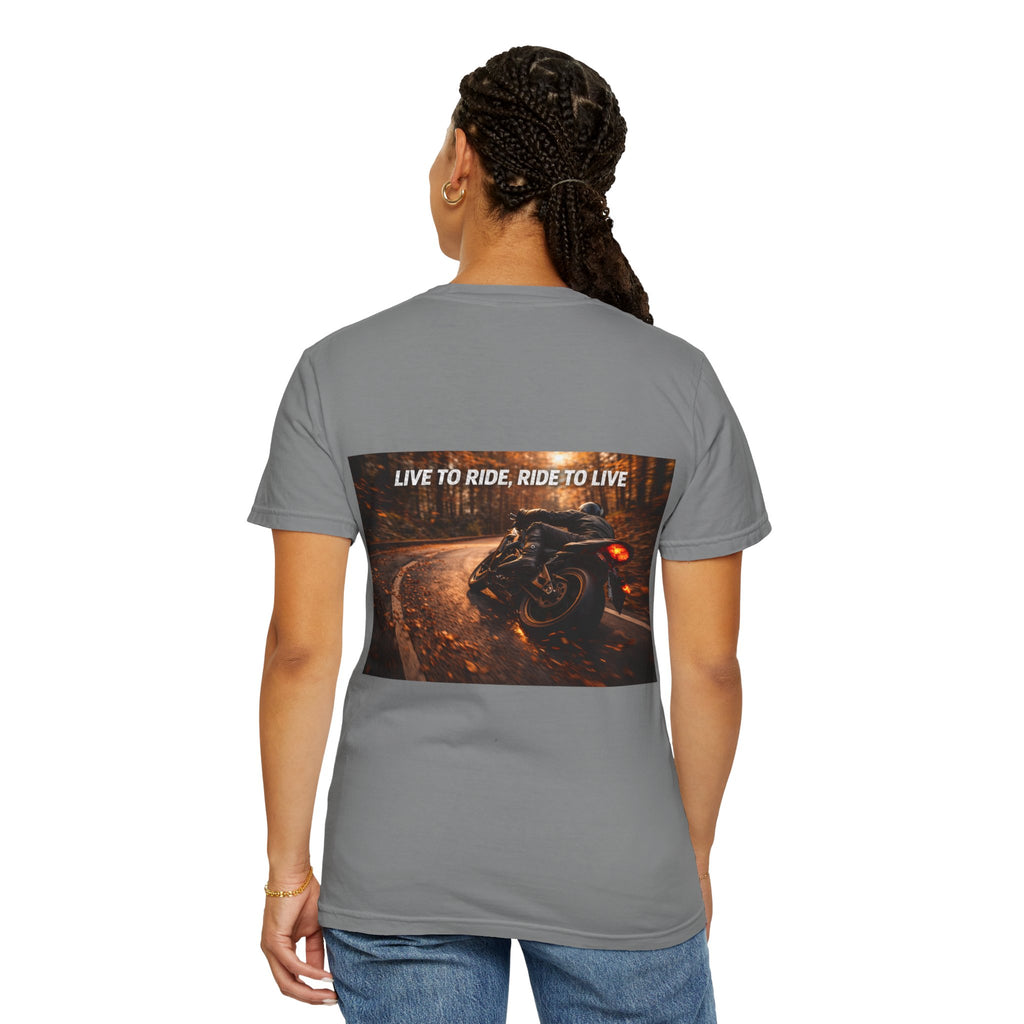 Live To Ride, Ride To Live Motorcycle T-Shirt — Autumn Ride Biker Graphic