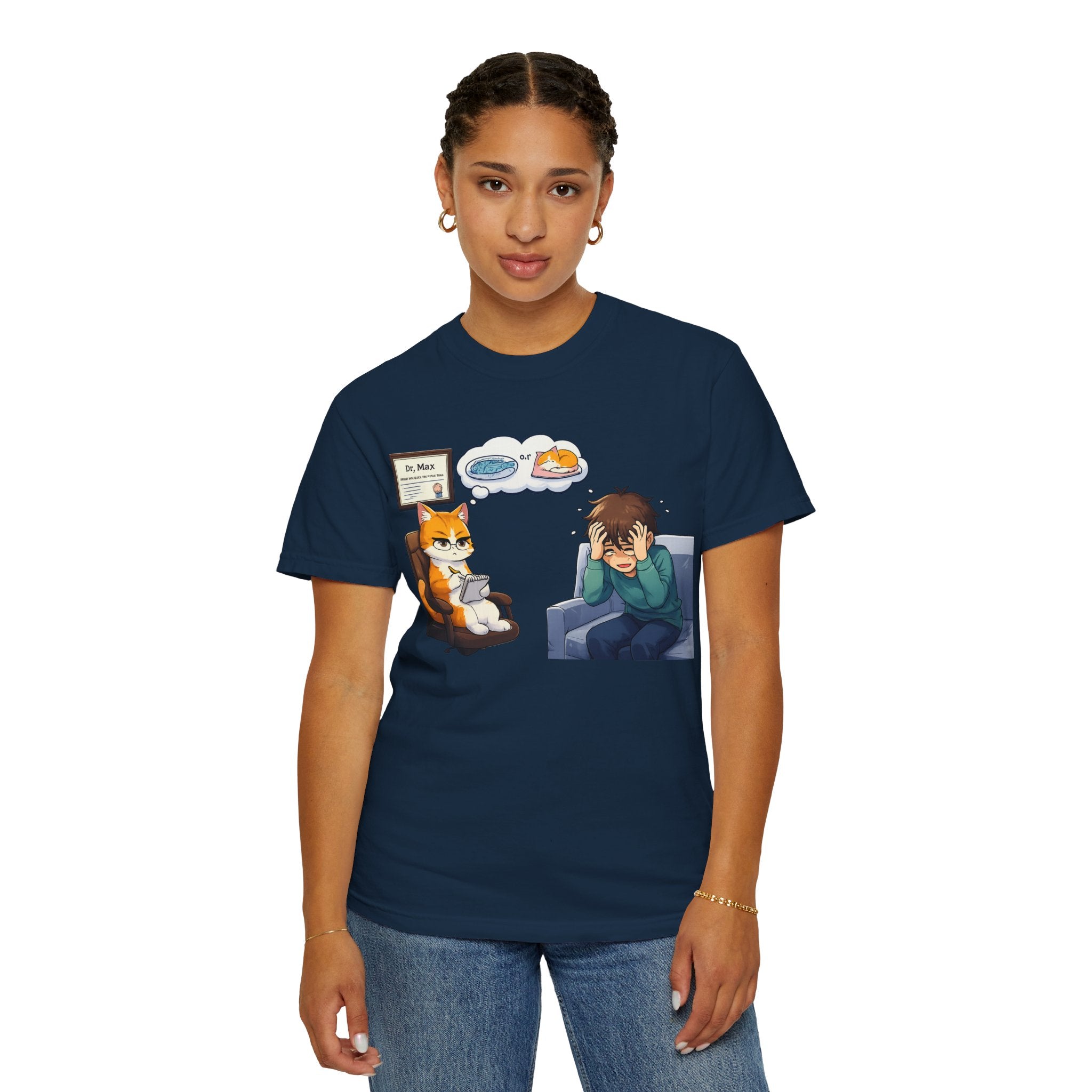 Dr. Max Cat Therapist T-Shirt - Funny Mental Health Humor Gift