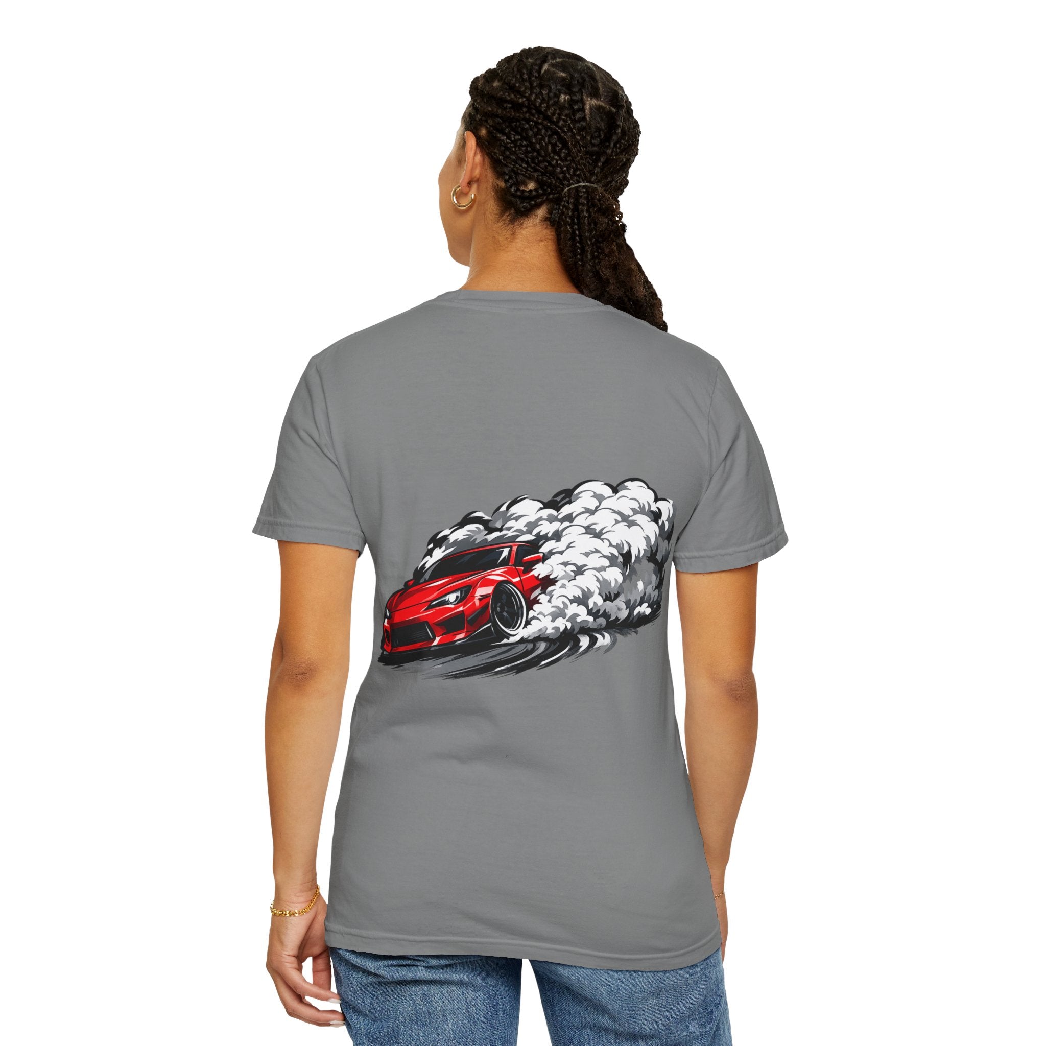 Red Fury Drift T-Shirt — Modified Wide-Body JDM Drift Car Design
