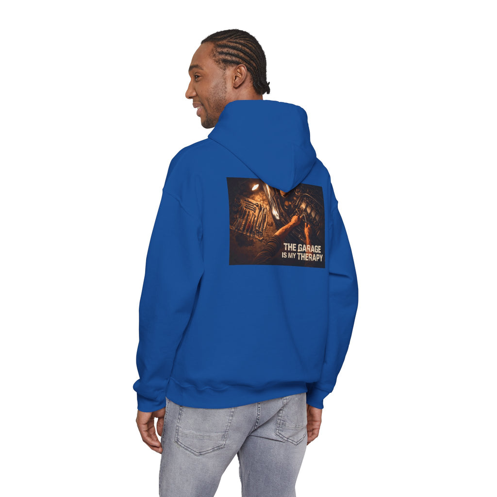 The Garage Is My Therapy Hoodie - Mechanic Car Enthusiast Gift Version 2
