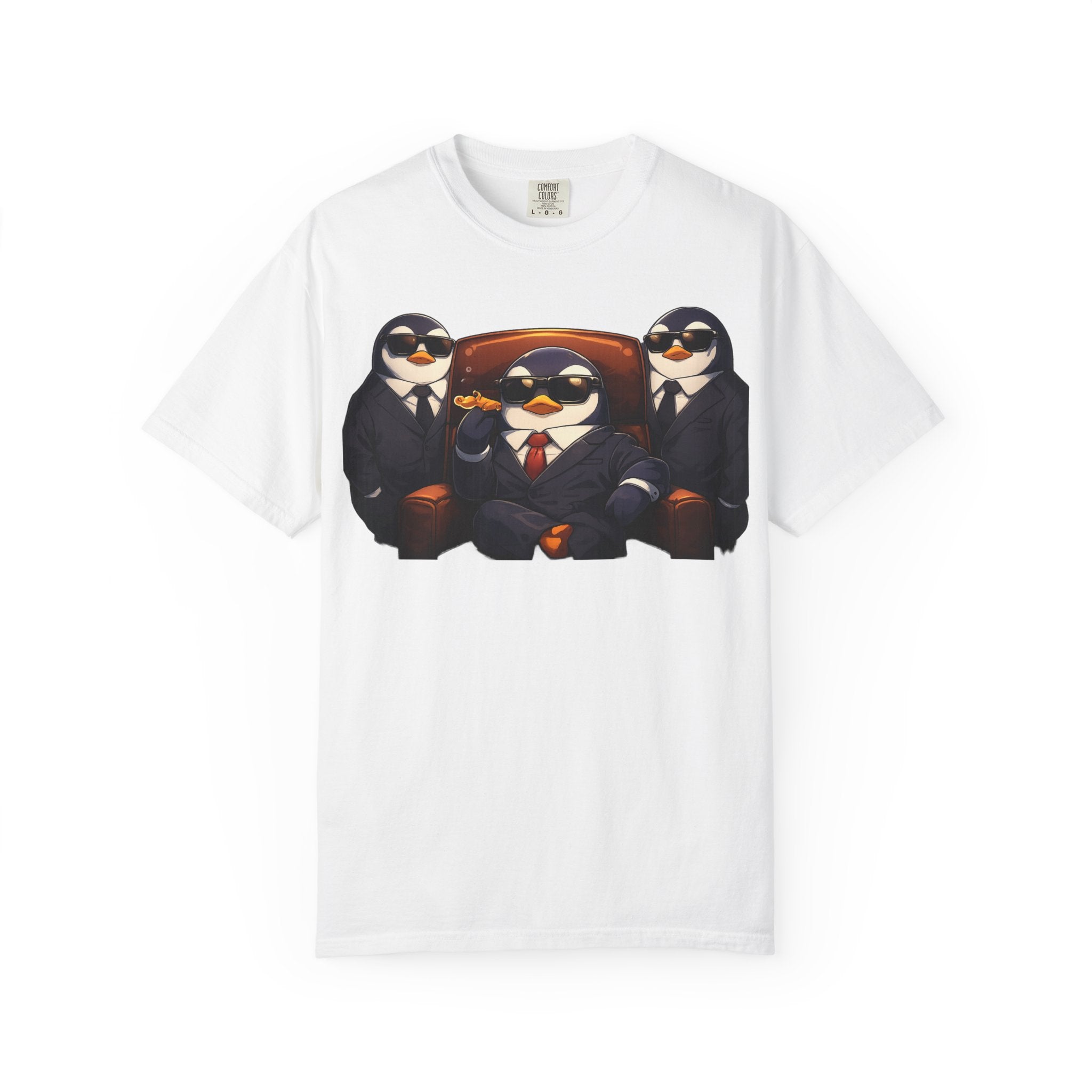 Penguin Mafia Boss T-Shirt — Funny Godfather Penguins in Suits, Cigar & Bodyguards