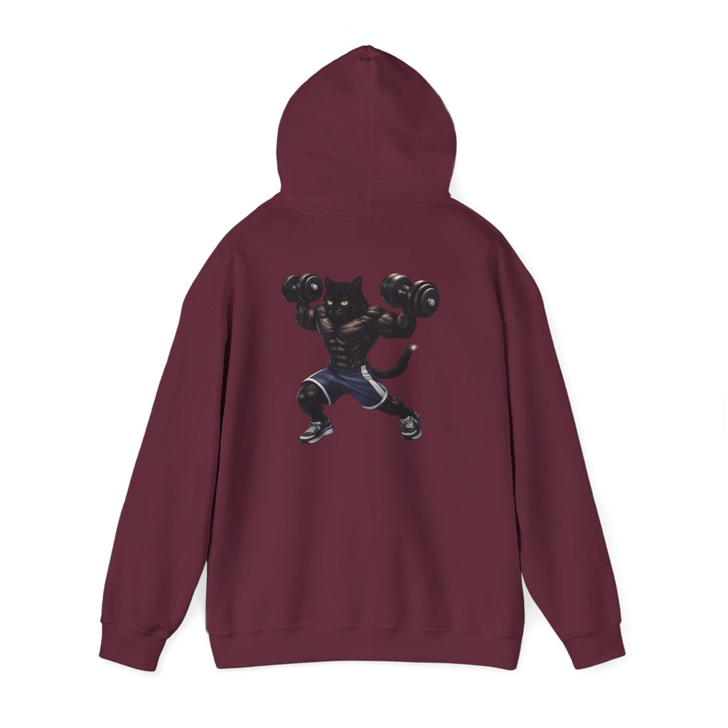 Gym Cat Hoodie — Funny Weightlifting & Workout Hoodie | Fitness Lover Gift