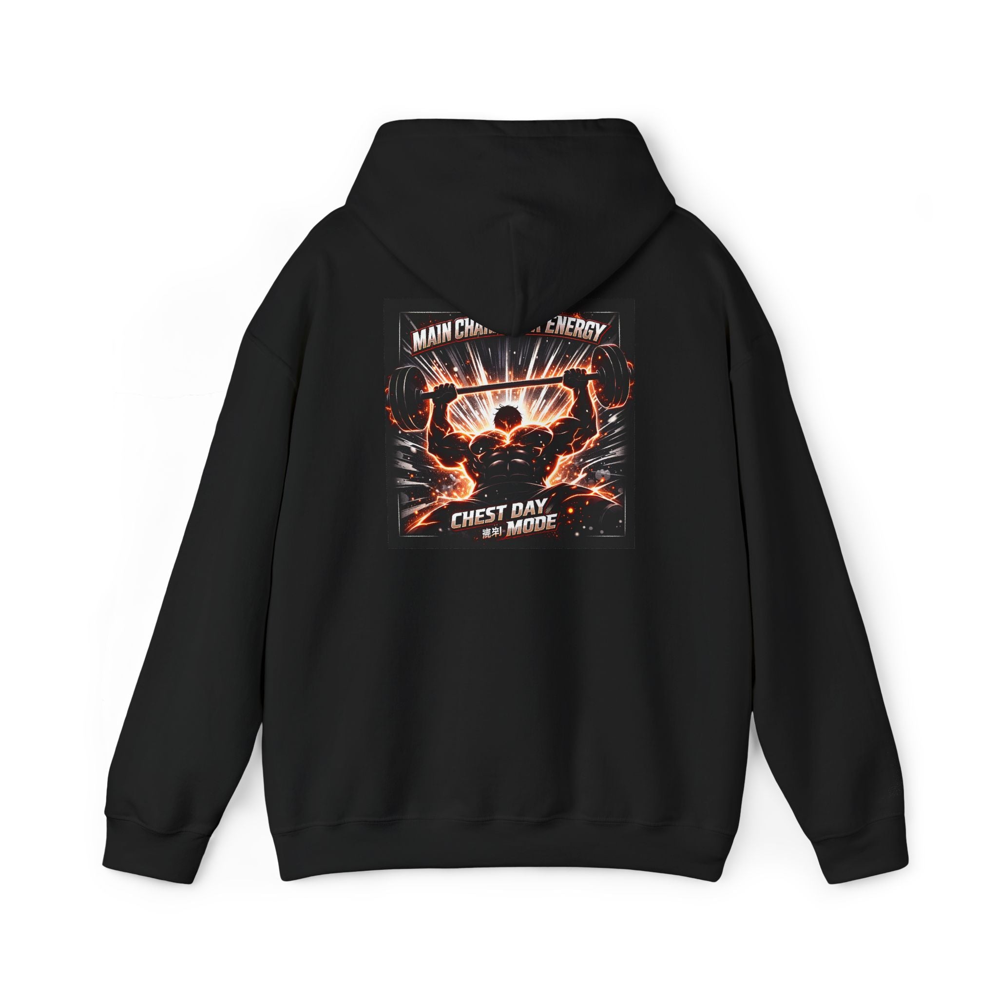 Main Character Energy Chest Day Men’s Hoodie - Anime Gym Fitness Apparel