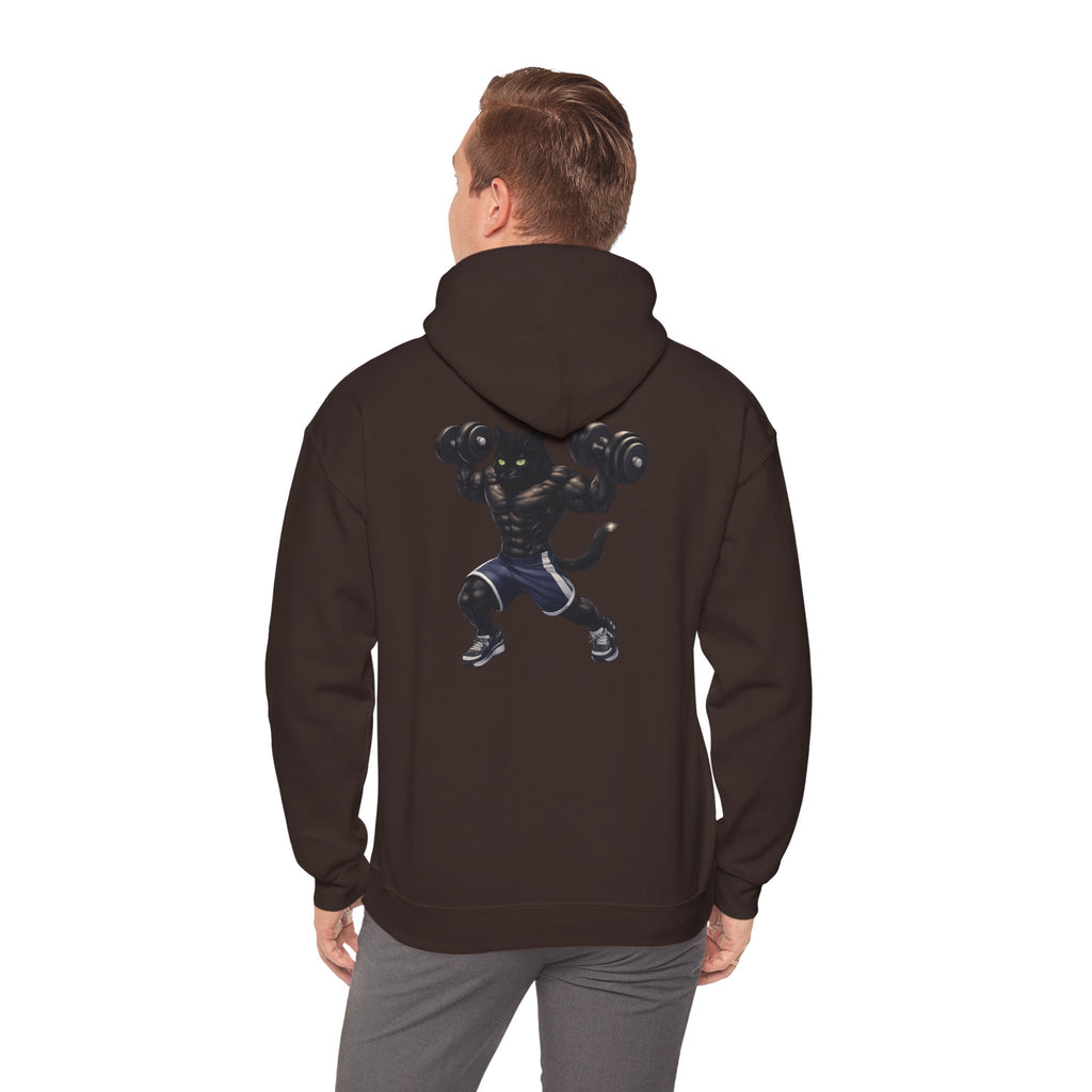 Gym Cat Hoodie — Funny Weightlifting & Workout Hoodie | Fitness Lover Gift