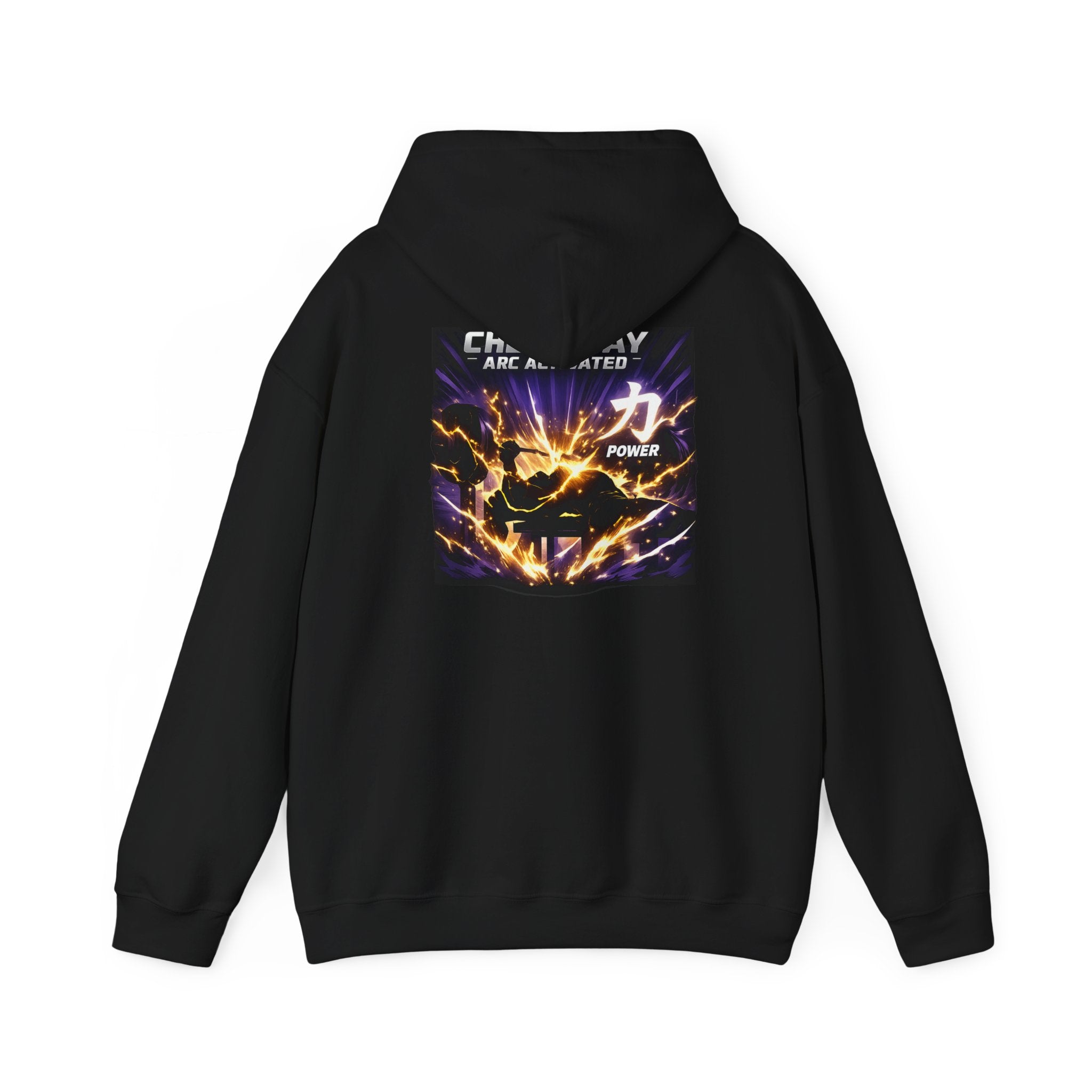 Chest Day Arc Activated Men’s Hoodie — Power (力) Gym Motivation