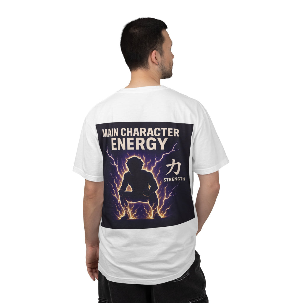 Main Character Energy Strength Kanji T-Shirt — Men’s Anime Gym Motivation