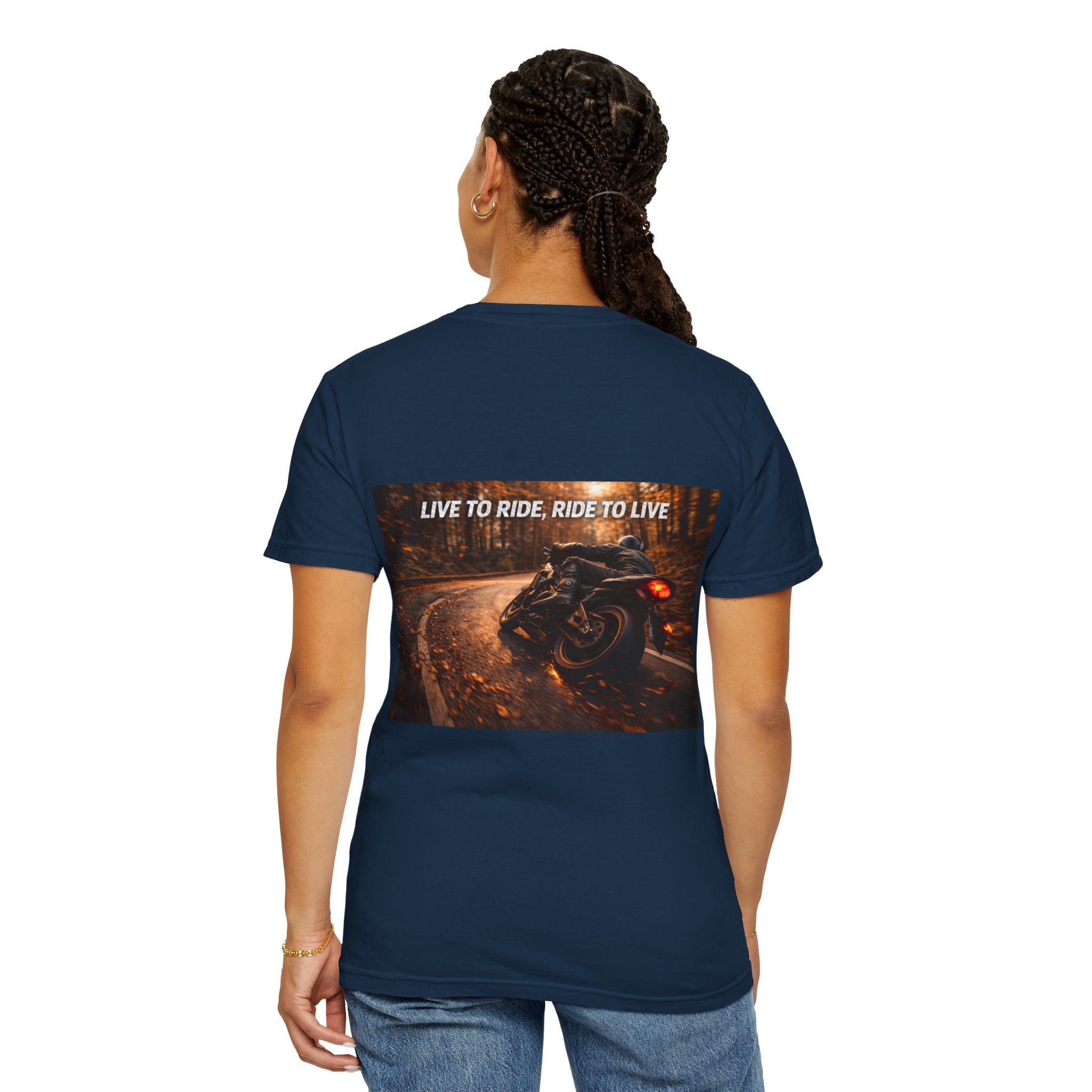 Live To Ride, Ride To Live Motorcycle T-Shirt — Autumn Ride Biker Graphic
