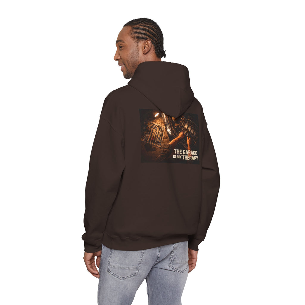 The Garage Is My Therapy Hoodie - Mechanic Car Enthusiast Gift Version 2