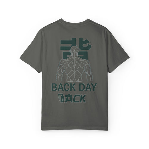 Back Day Attack Geometric Muscle Anatomy T-Shirt — '北' Back Training Gym Tee Green
