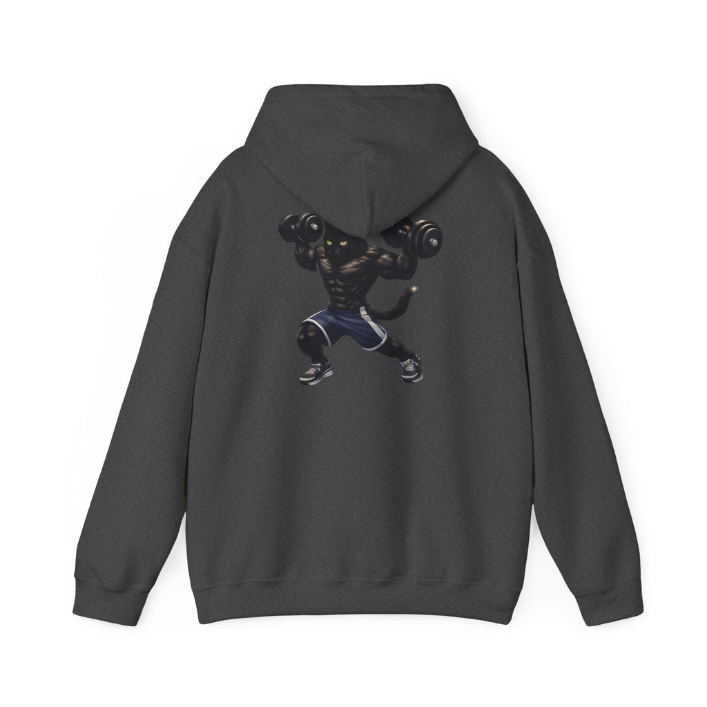 Gym Cat Hoodie — Funny Weightlifting & Workout Hoodie | Fitness Lover Gift