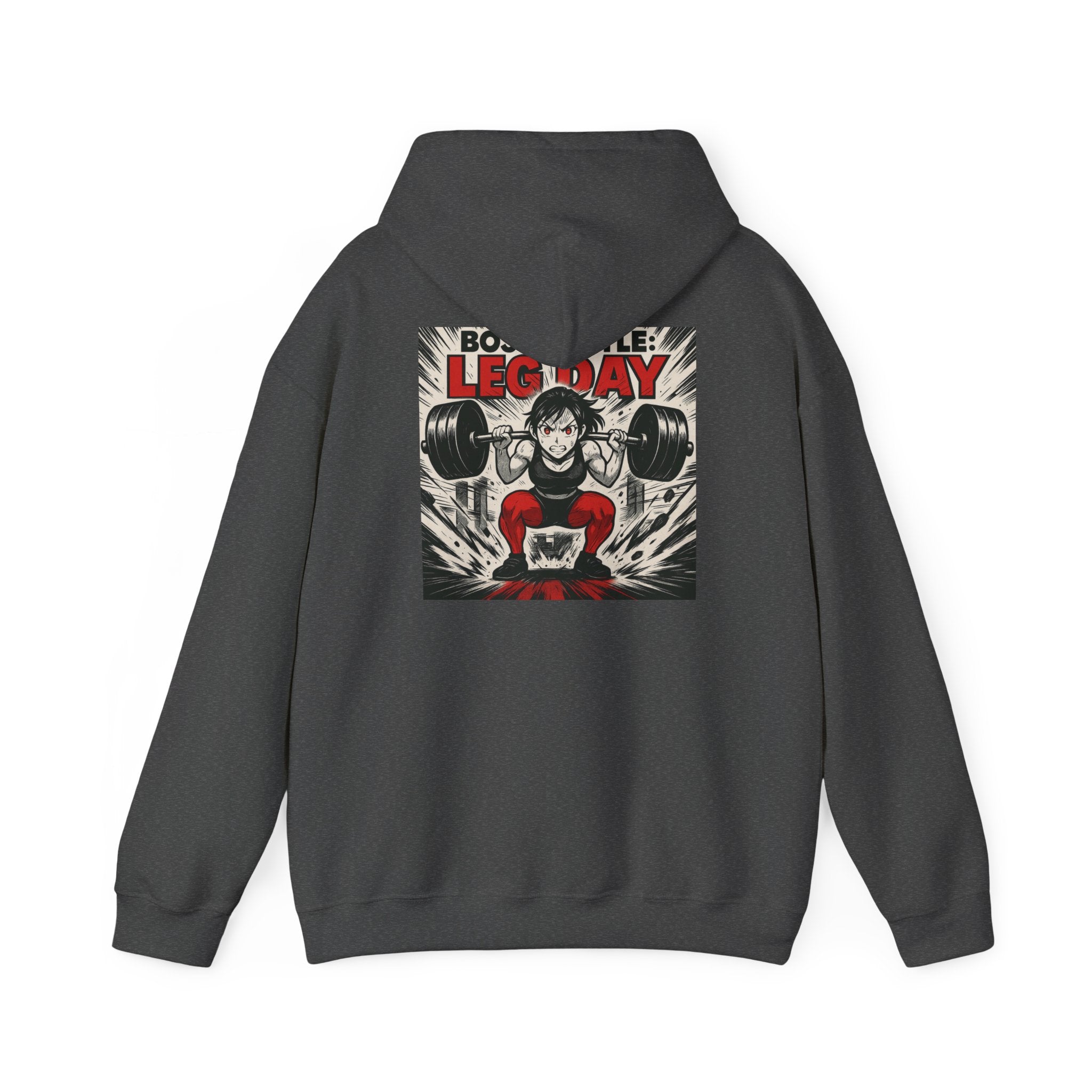 Boss Battle: Leg Day Hoodie — Anime Manga Female Lifter Gym Motivation