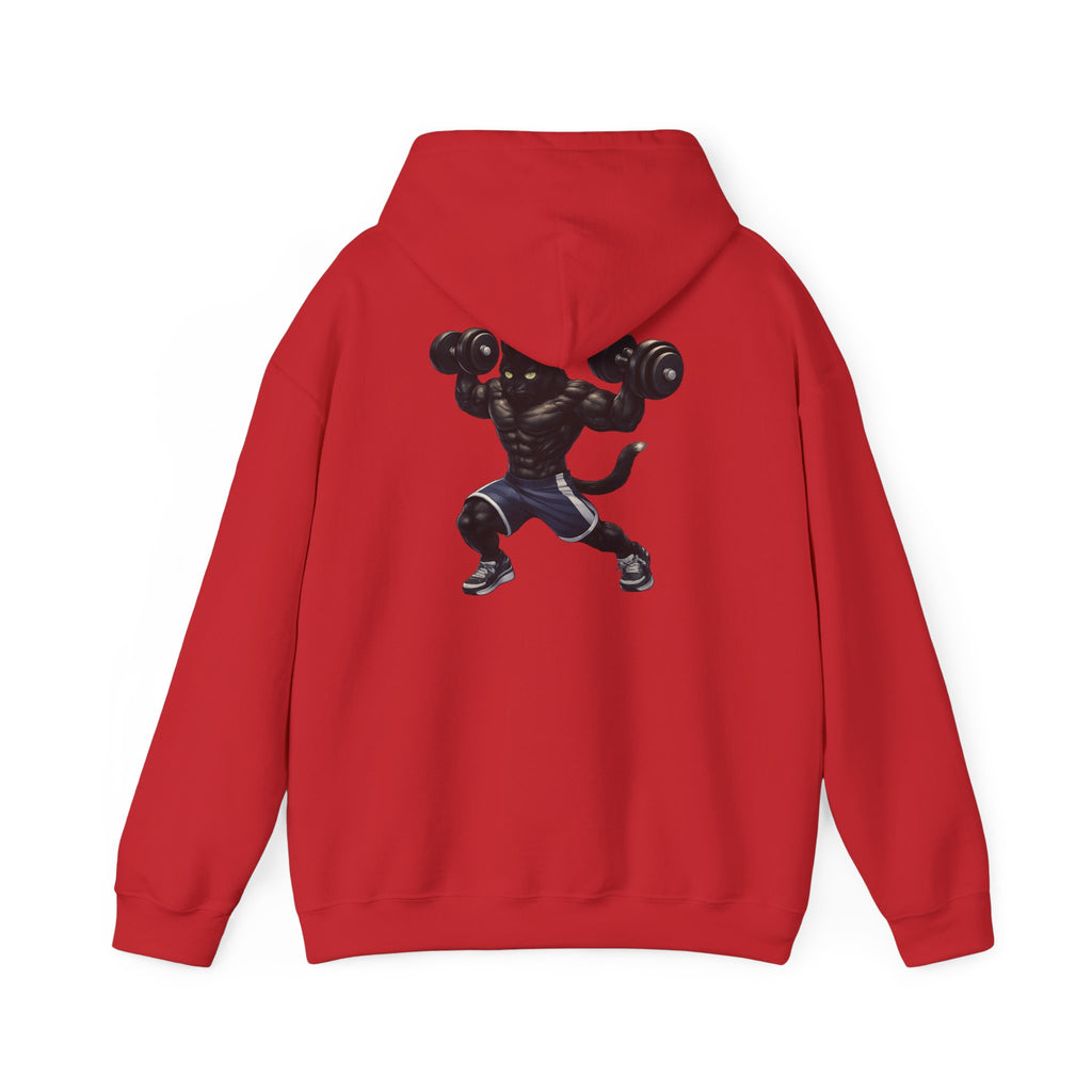 Gym Cat Hoodie — Funny Weightlifting & Workout Hoodie | Fitness Lover Gift