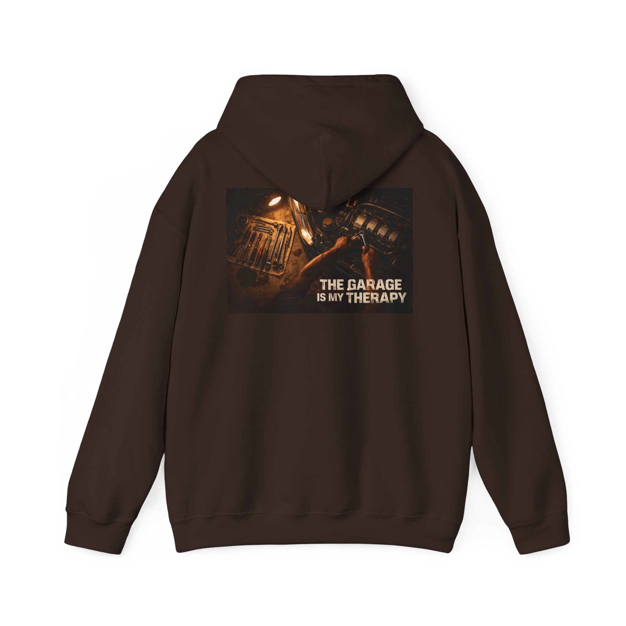 The Garage Is My Therapy Hoodie - Mechanic Car Enthusiast Gift Version 1