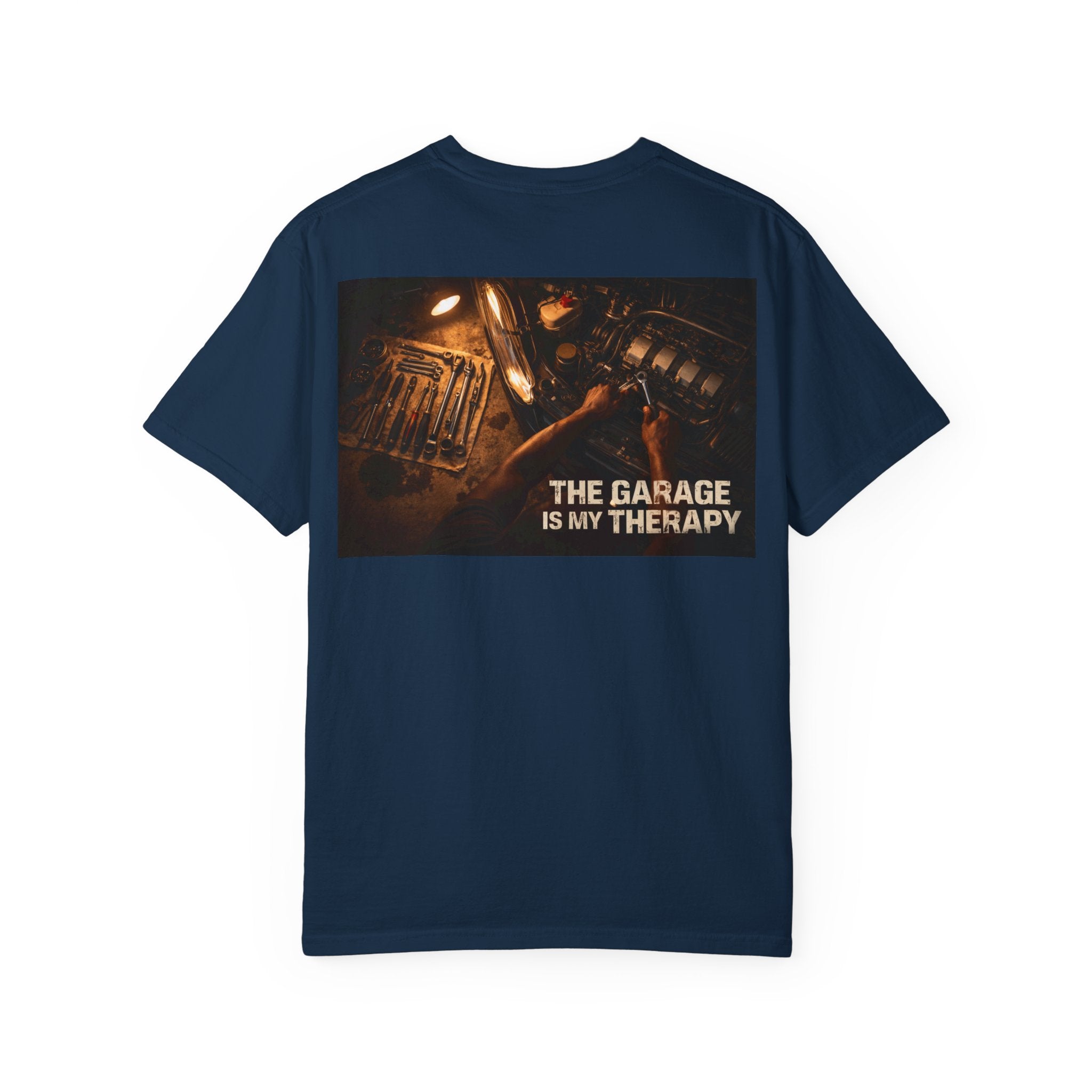The Garage Is My Therapy T-Shirt - Mechanic Car Enthusiast Gift Version 1
