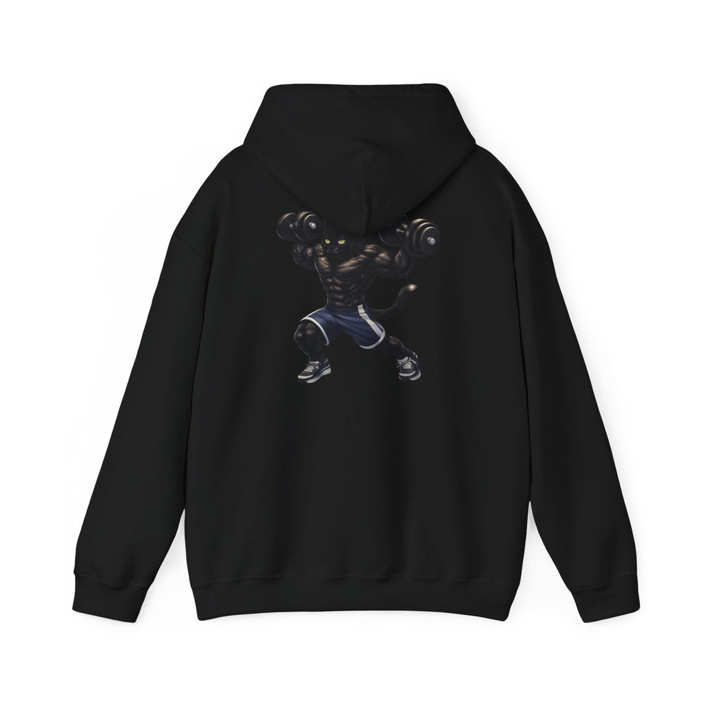 Gym Cat Hoodie — Funny Weightlifting & Workout Hoodie | Fitness Lover Gift