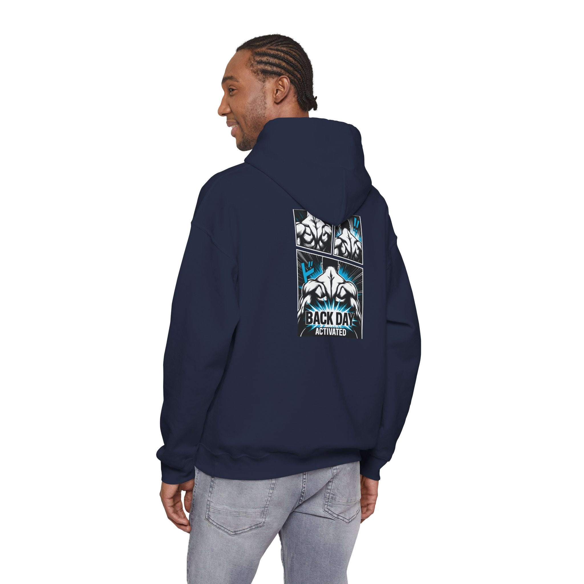 Back Day Activated Comic-Style Hoodie — Gym Motivation for Bodybuilders