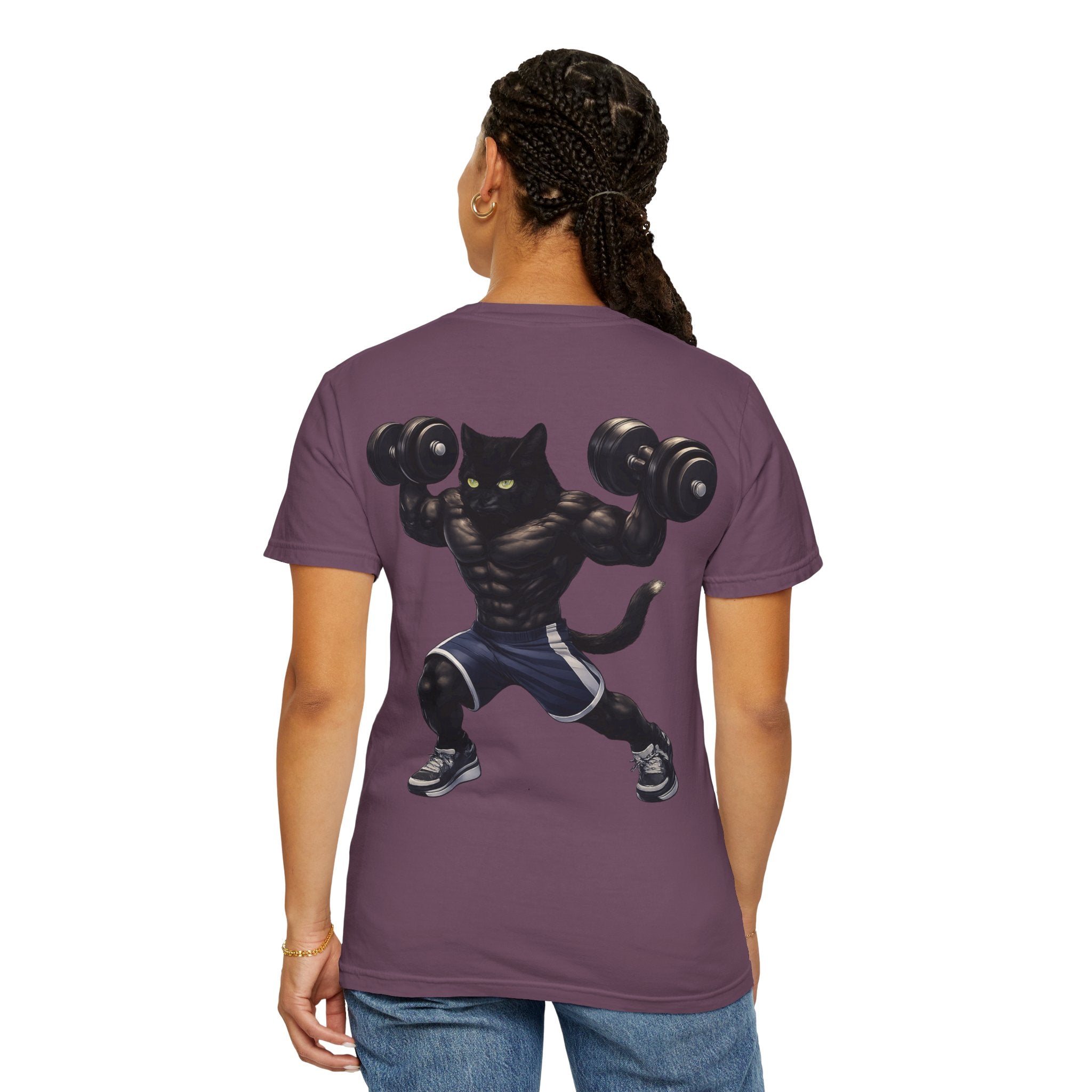 Gym Cat Shirt - Funny Workout Weightlifting T-Shirt - Fitness Lover Gift for Men Women