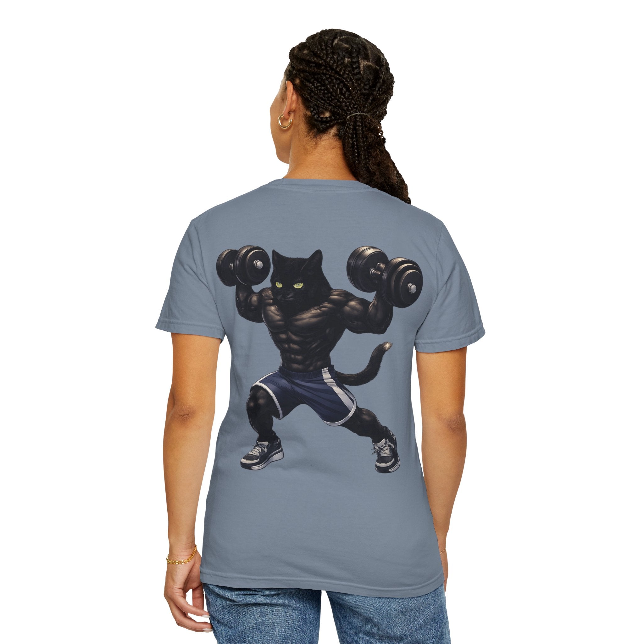 Gym Cat Shirt - Funny Workout Weightlifting T-Shirt - Fitness Lover Gift for Men Women