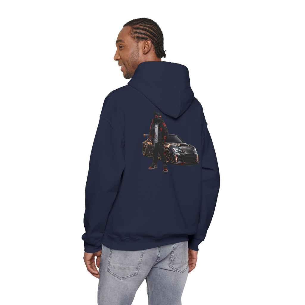 Cool Black Cat Streetwear Custom Widebody Sports Car JDM Hoodie