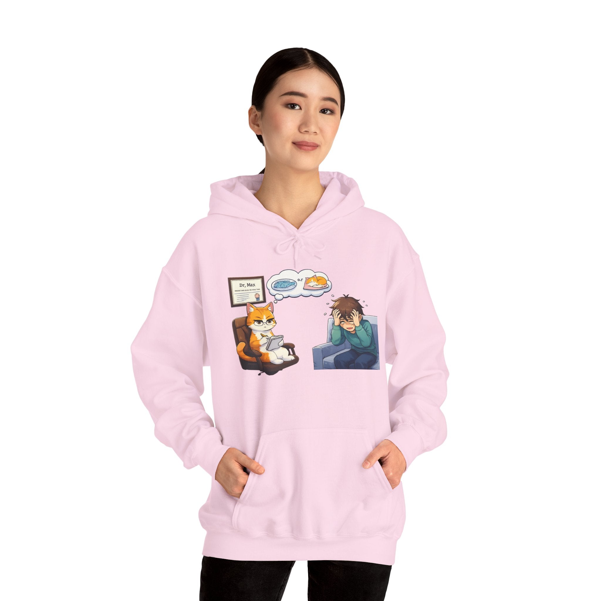 Dr. Max Cat Therapist Hoodie - Funny Mental Health Humor Gift