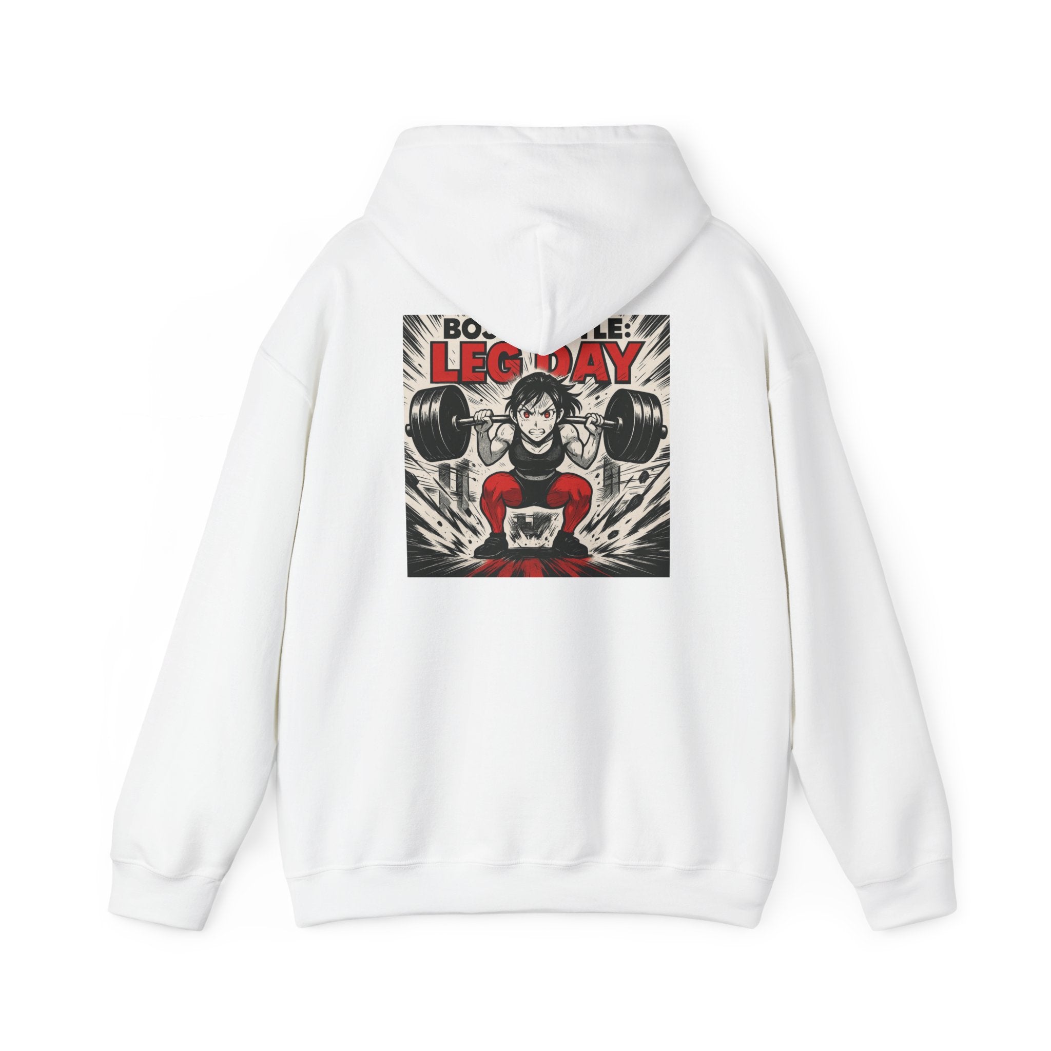 Boss Battle: Leg Day Hoodie — Anime Manga Female Lifter Gym Motivation