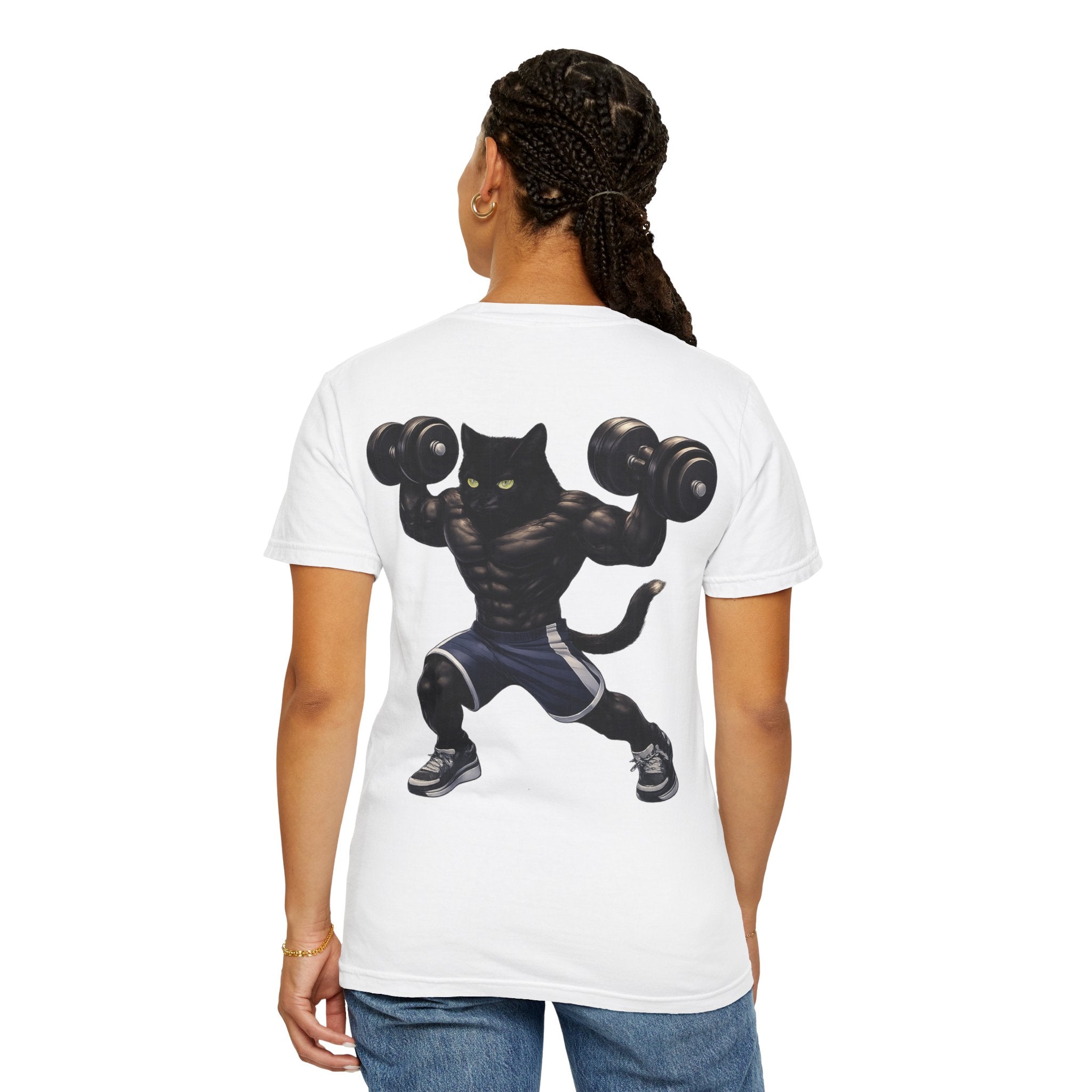 Gym Cat Shirt - Funny Workout Weightlifting T-Shirt - Fitness Lover Gift for Men Women